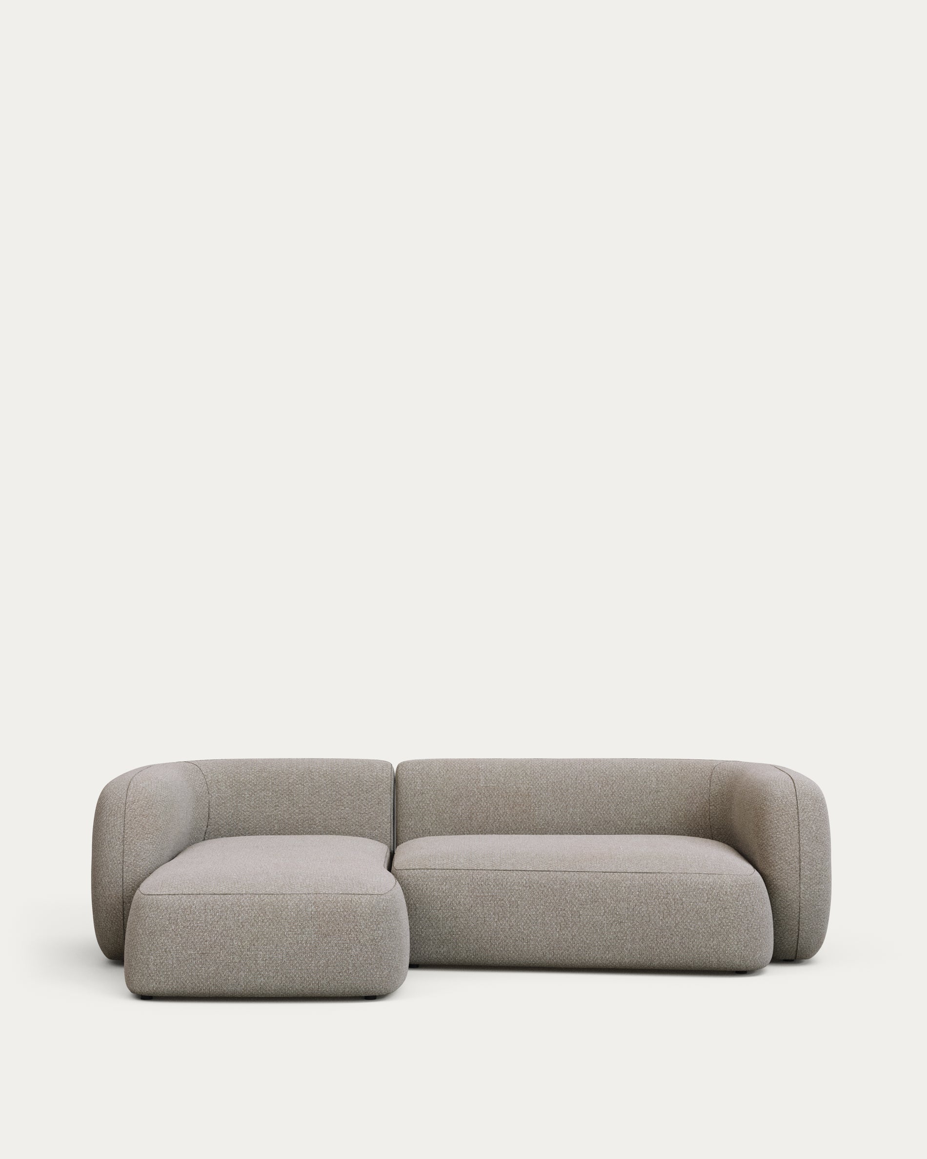 3-Sitzer-Modularsofa Martina mit Chenille und Chaiselongue links in Steinton 287 cm in Steinfarben präsentiert im Onlineshop von KAQTU Design AG. 3er Sofa ist von Kave Home