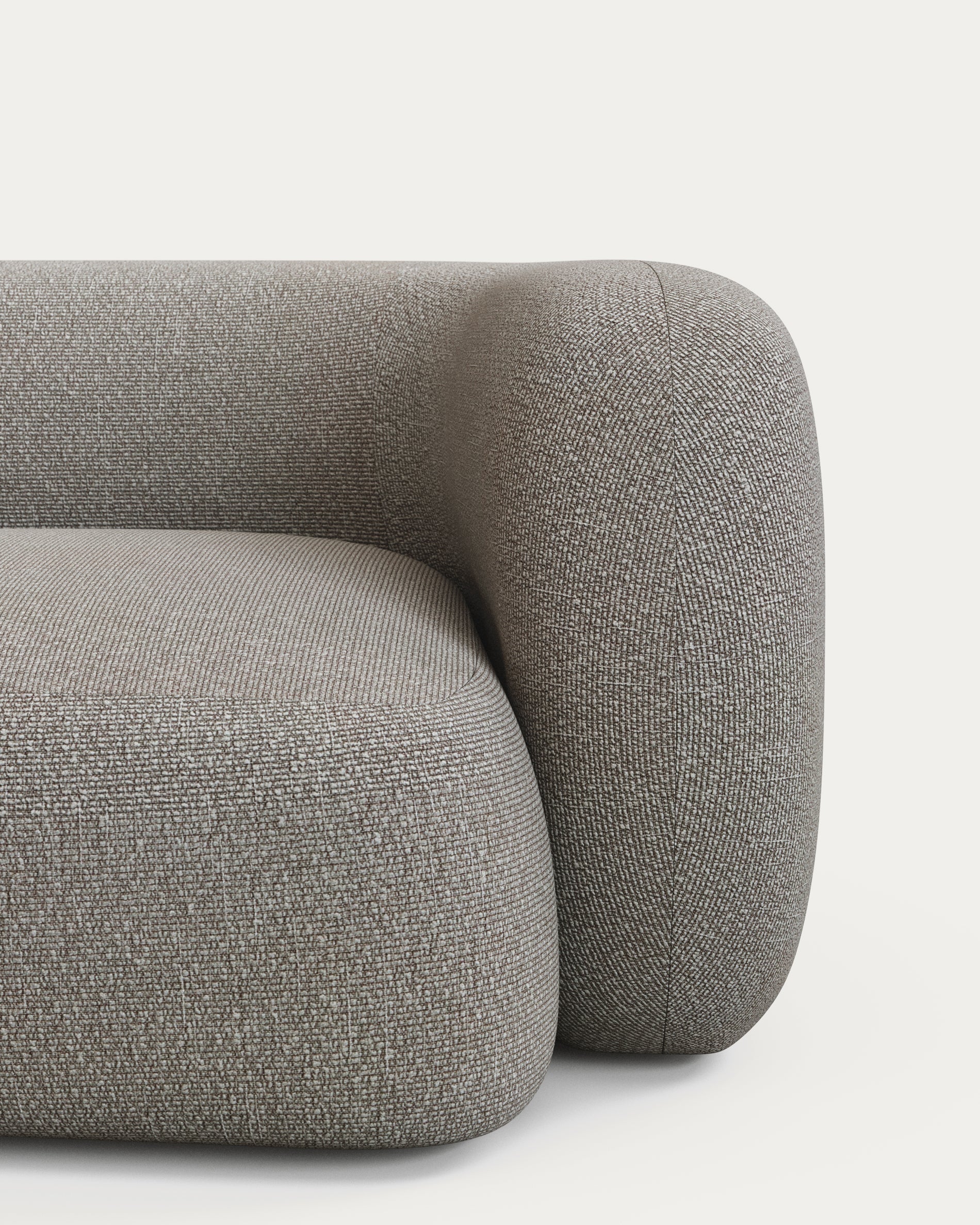 3-Sitzer-Modularsofa Martina mit Chenille und Chaiselongue links in Steinton 287 cm in Steinfarben präsentiert im Onlineshop von KAQTU Design AG. 3er Sofa ist von Kave Home