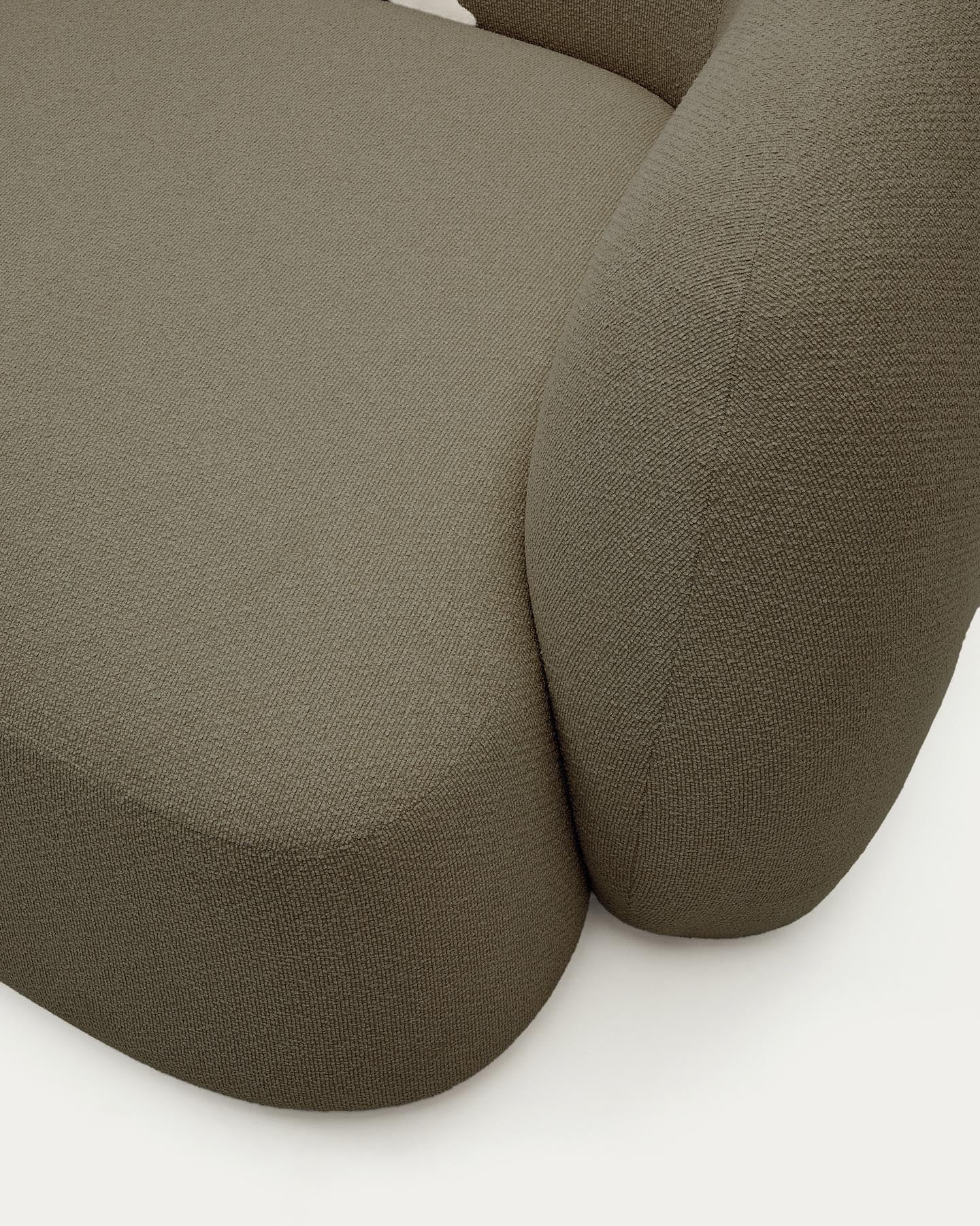 Schwer entflammbares 4-Sitzer-Modularsofa Martina mit Chenille und Chaiselongue links in Grün 377 cm in Grün präsentiert im Onlineshop von KAQTU Design AG. L-Sofa links ist von Kave Home
