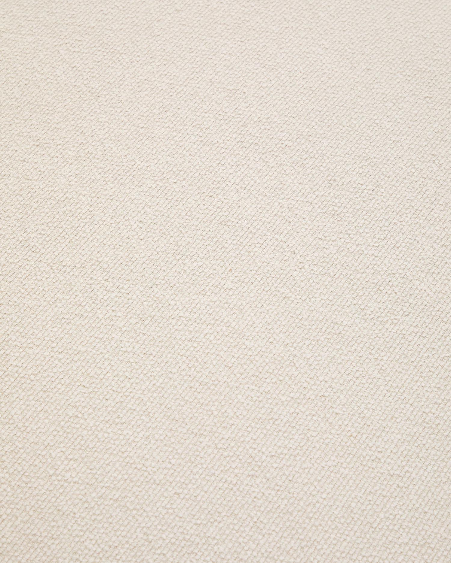 Stilvolle Fussablage Aurum in Ecru, 85x85 cm, aus hochwertiger Chenille und modernem mattgrauem Metall. Perfekt für Komfort und Design.