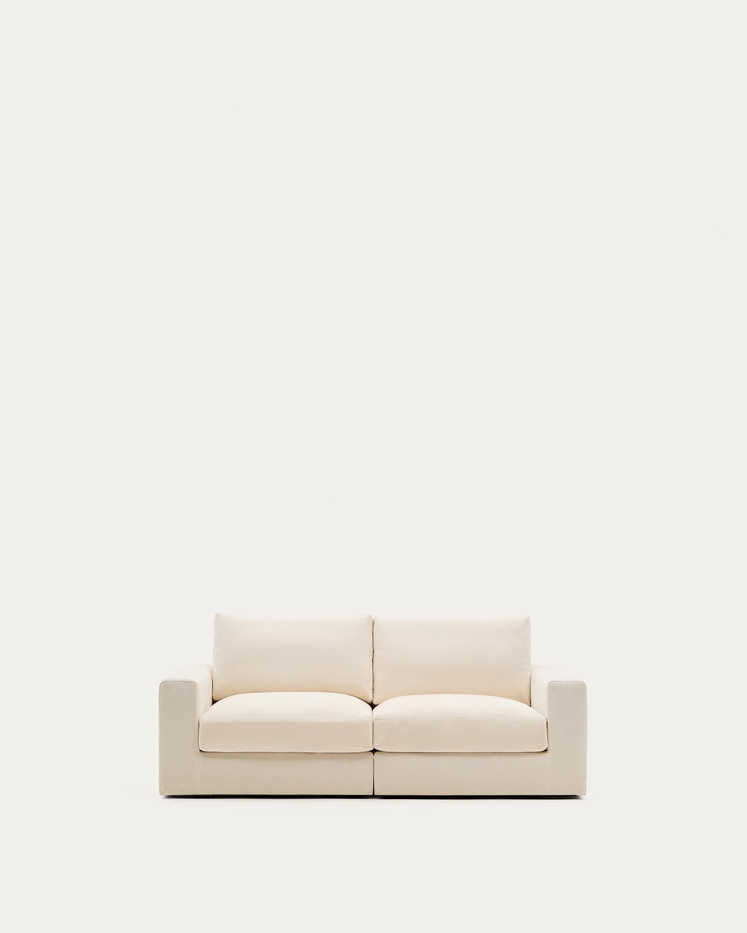 Modulares Sofa Alea für 3 Personen mit abnehmbarem Bezug aus Chenille in Ecru, 220 cm in Ecru präsentiert im Onlineshop von KAQTU Design AG. 3er Sofa ist von Kave Home