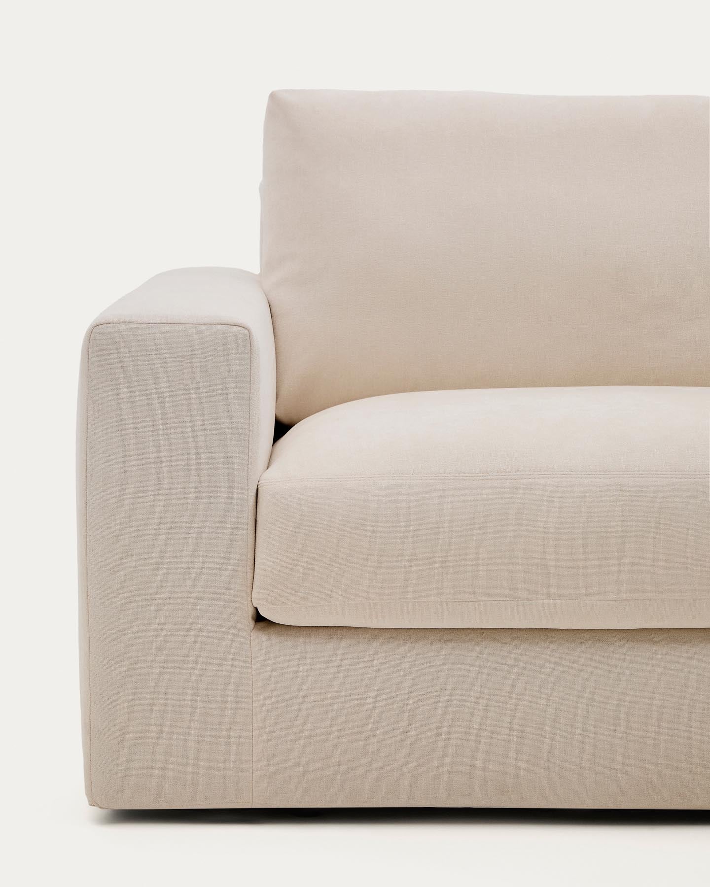 Modulares Sofa Alea für 3 Personen mit abnehmbarem Bezug aus Chenille mit Chaiselongue rechts in Beige, 220 cm in Beige präsentiert im Onlineshop von KAQTU Design AG. 3er Sofa ist von Kave Home