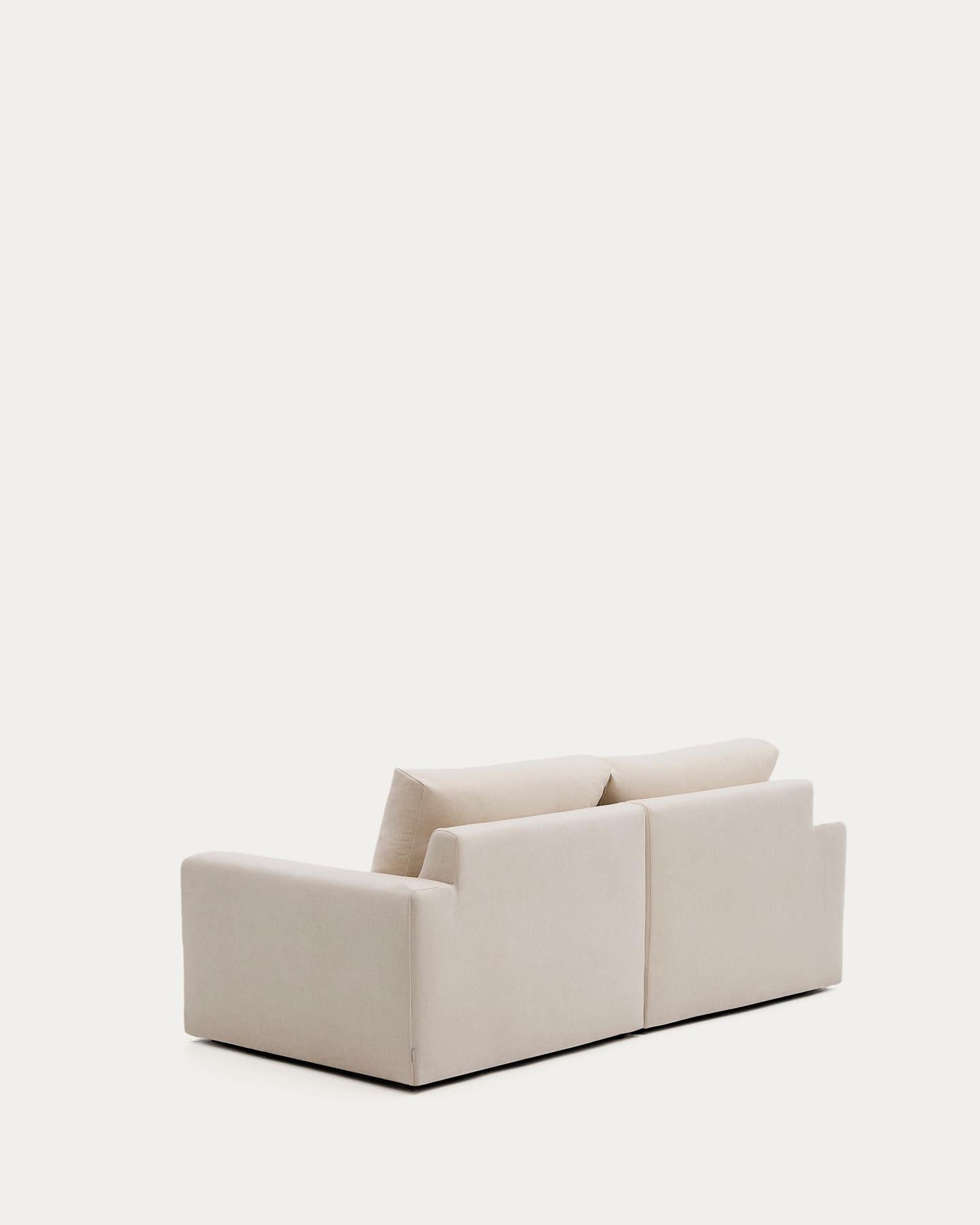 Modulares Sofa Alea für 3 Personen mit abnehmbarem Bezug aus Chenille mit Chaiselongue links in Beige, 220 cm in Beige präsentiert im Onlineshop von KAQTU Design AG. 3er Sofa ist von Kave Home