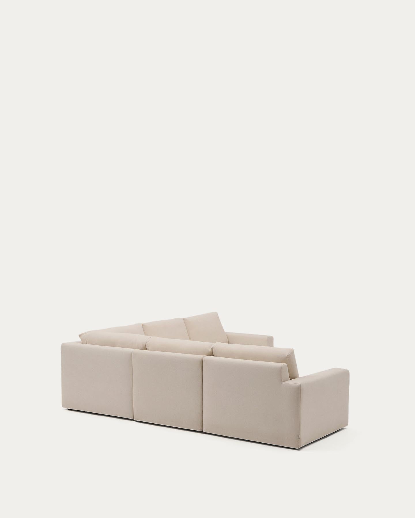 Modulares 5-Sitzer-Ecksofa Alea mit Bezug aus Chenille in Beige, 310 x 310 cm in Beige präsentiert im Onlineshop von KAQTU Design AG. 3er Sofa ist von Kave Home