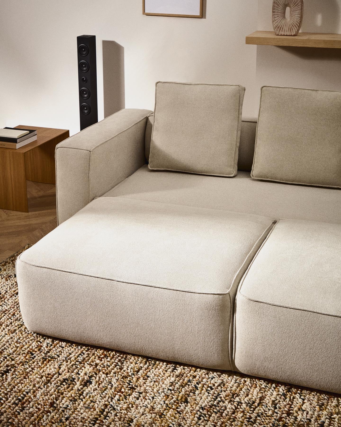 3-Sitzer Bettsofa Marela in beiger Chenille, 236 cm, FSC Mix Credit in Beige präsentiert im Onlineshop von KAQTU Design AG. Bettsofa ist von Kave Home