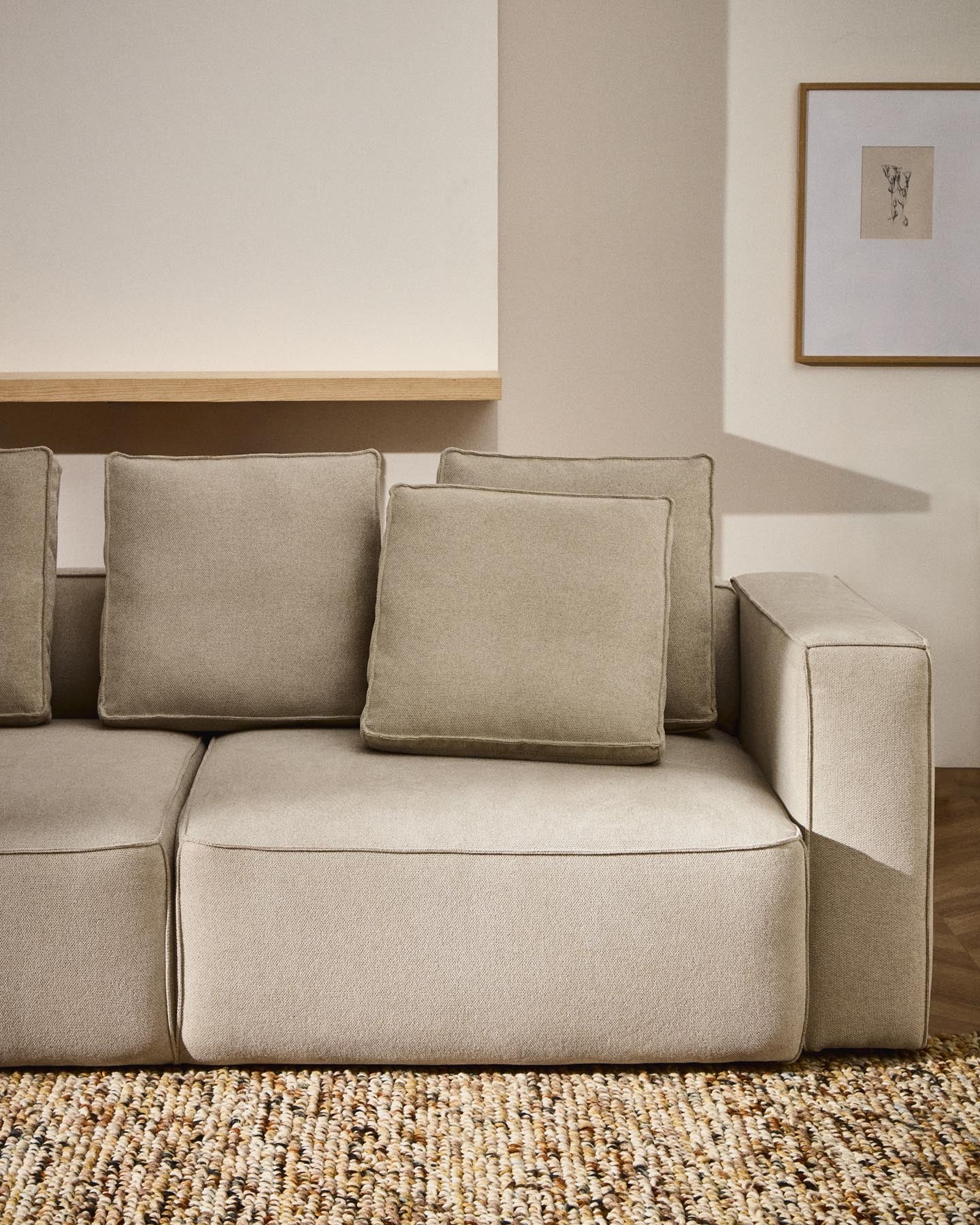 3-Sitzer Bettsofa Marela in beiger Chenille, 236 cm, FSC Mix Credit in Beige präsentiert im Onlineshop von KAQTU Design AG. Bettsofa ist von Kave Home