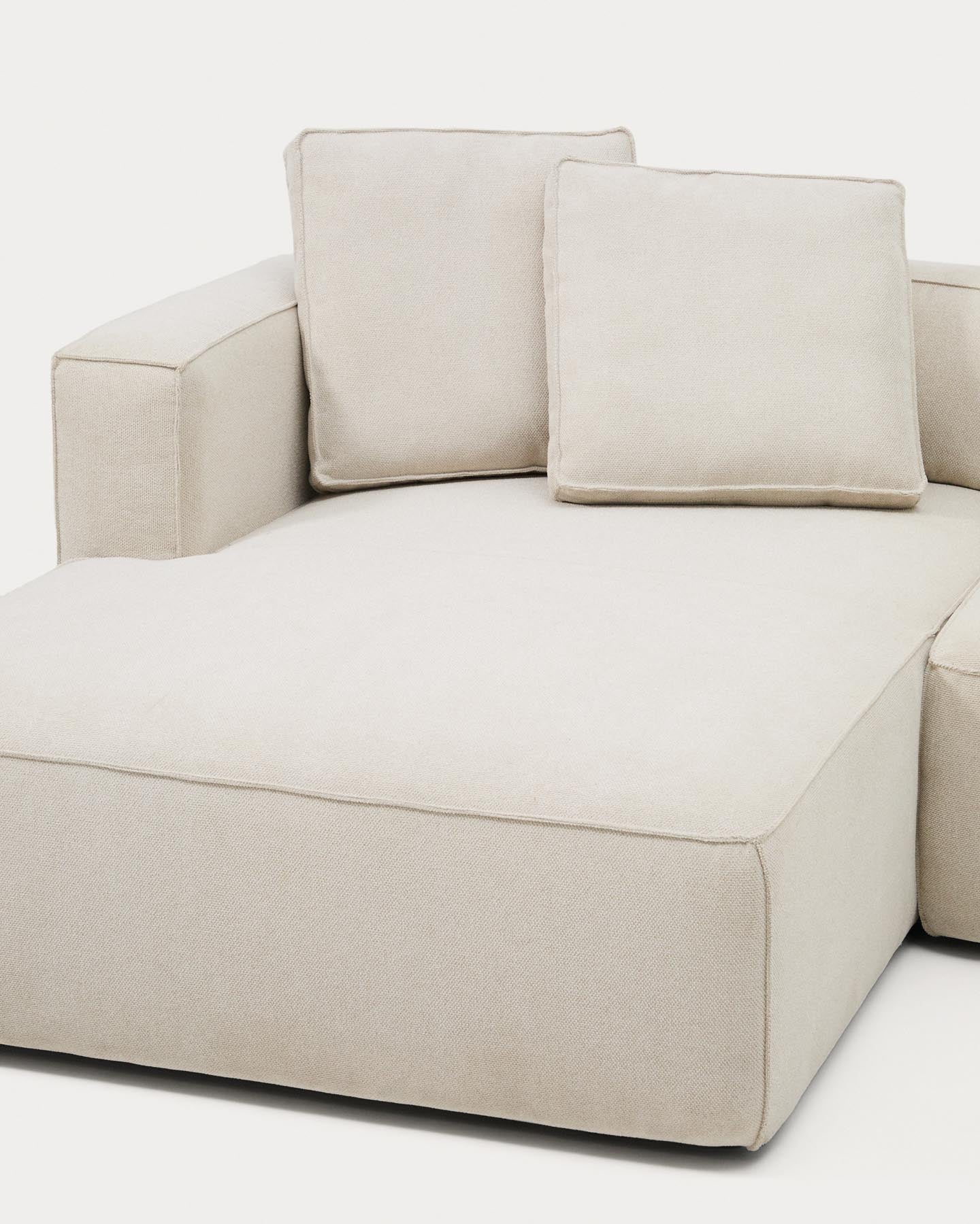 3-Sitzer Bettsofa Marela mit Chaiselongue links in beiger Chenille, 236 cm, FSC Mix Credit in Beige präsentiert im Onlineshop von KAQTU Design AG. Bettsofa ist von Kave Home