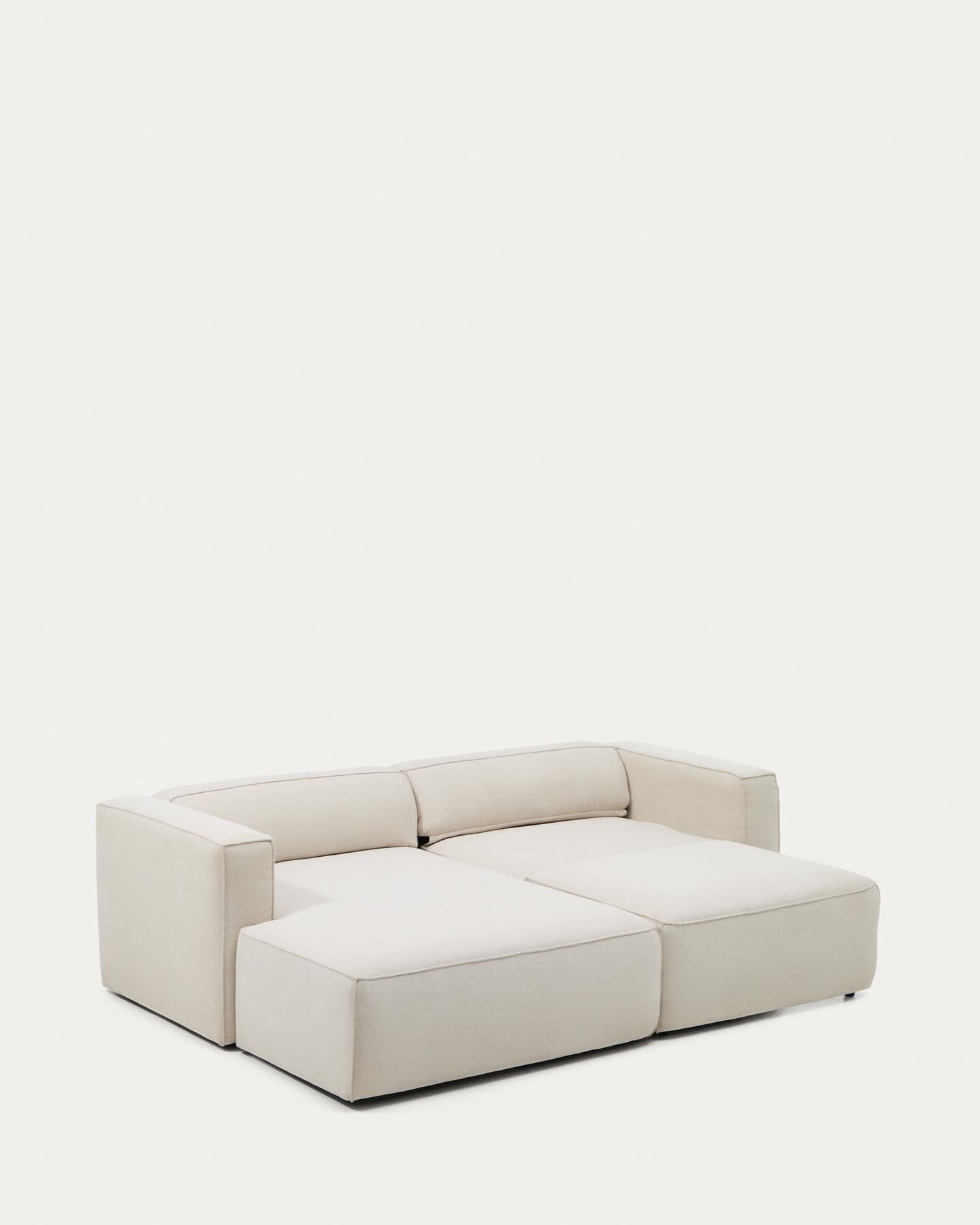 3-Sitzer Bettsofa Marela mit Chaiselongue links in beiger Chenille, 236 cm, FSC Mix Credit in Beige präsentiert im Onlineshop von KAQTU Design AG. Bettsofa ist von Kave Home