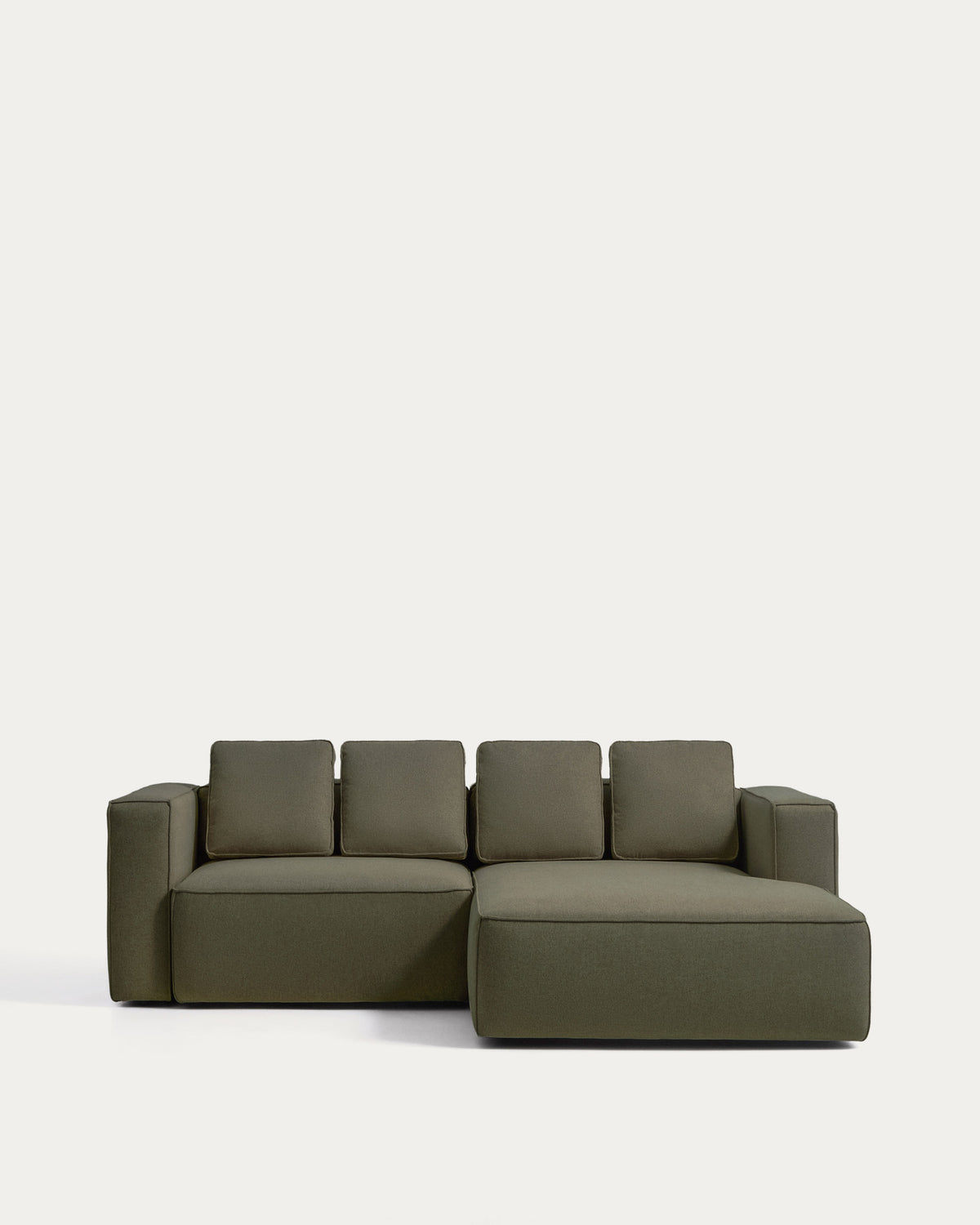 Dunkelgrünes Bettsofa Marela mit Chaiselongue rechts, Gewebebezug, Armlehnen und schwarzen Beinen