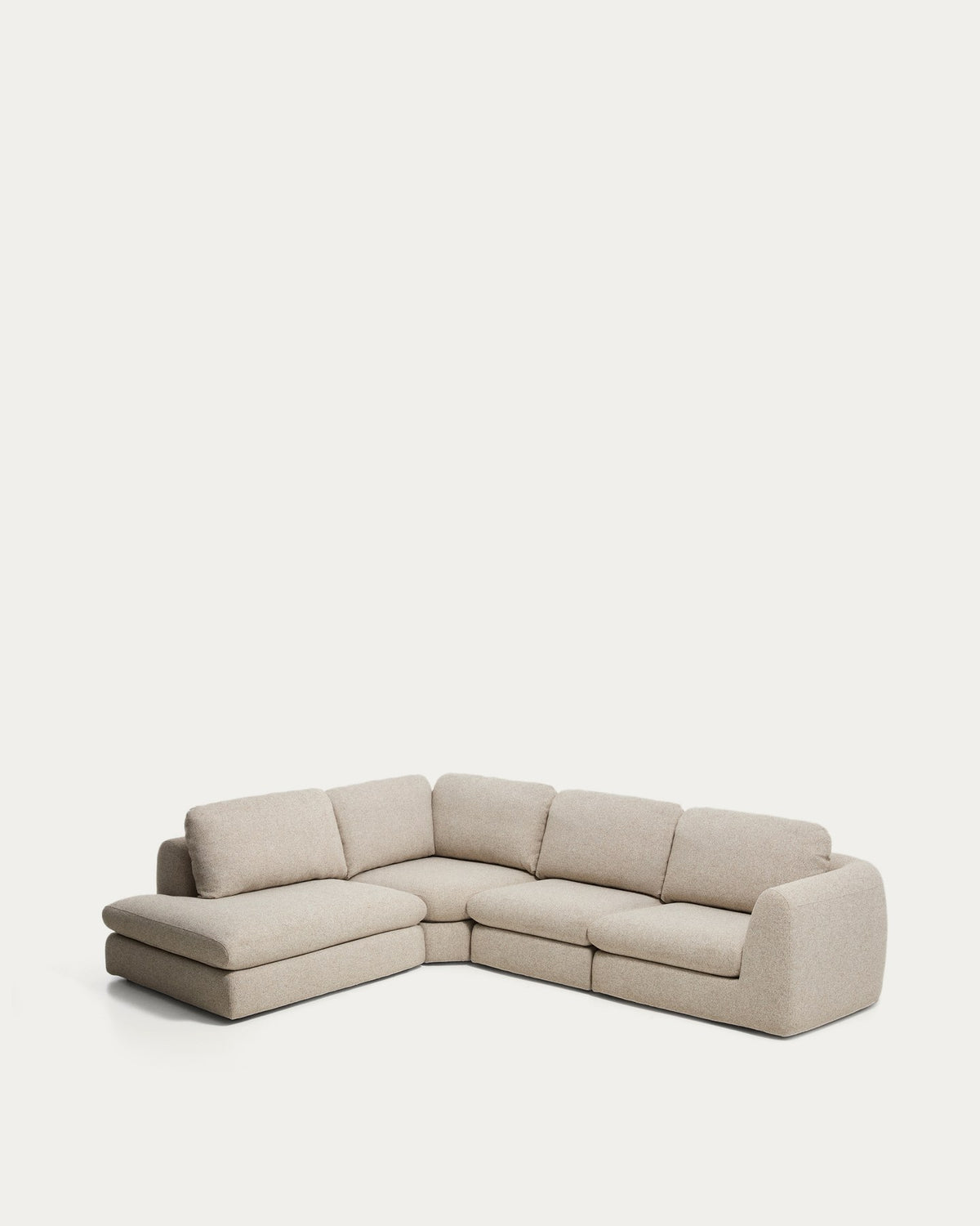 5-Sitzer Ecksofa Vera mit Randmodul links in Beige, 245 x 330 cm, FSC Mix Credit in Beige präsentiert im Onlineshop von KAQTU Design AG. 5er Sofa ist von Kave Home