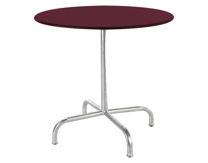 Eleganter klappbarer Gartentisch aus Metall mit einem Durchmesser von 90 cm, ideal für entspannte Stunden im Freien, wetterbeständig und stilvoll.