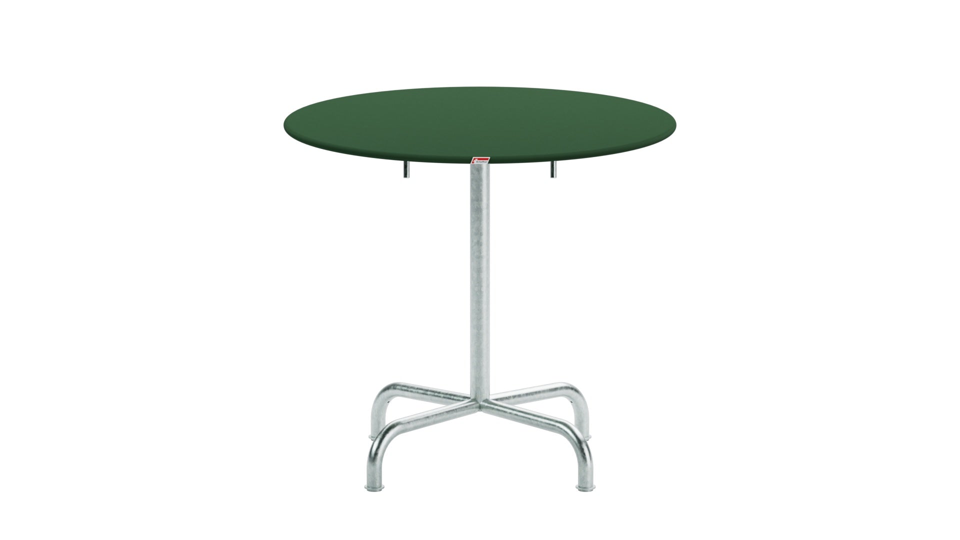 Rigi Metall-Gartentisch ø80 klappbar in Tannengrün präsentiert im Onlineshop von KAQTU Design AG. Gartentisch ist von Schaffner