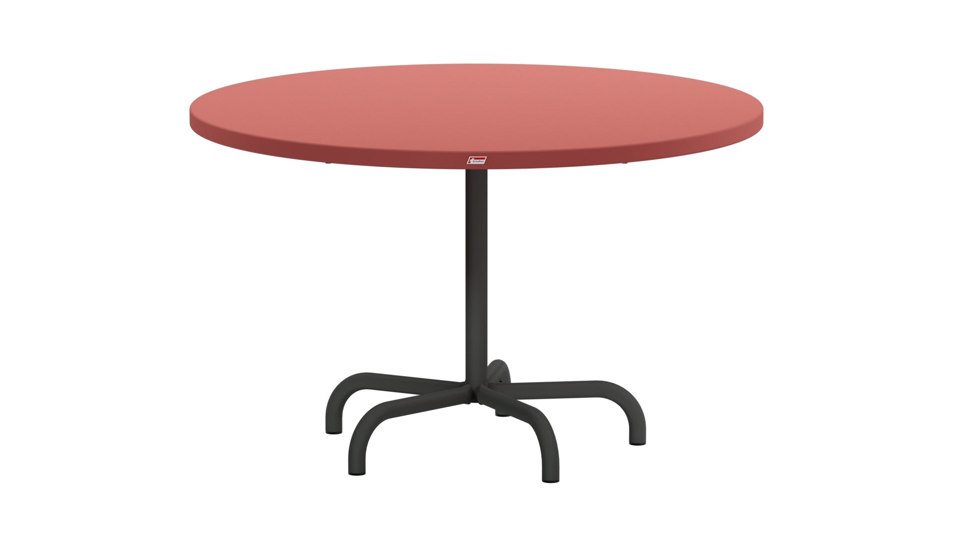 Säntis Metall-Gartentisch ø117 klappbar in Ahornrot präsentiert im Onlineshop von KAQTU Design AG. Gartentisch ist von Schaffner