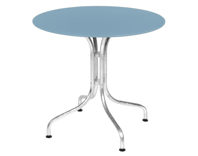 Entdecken Sie den eleganten Metalltisch St. Moritz ø 80 von Schaffner – perfekt für Ihre Terrasse oder den Garten.