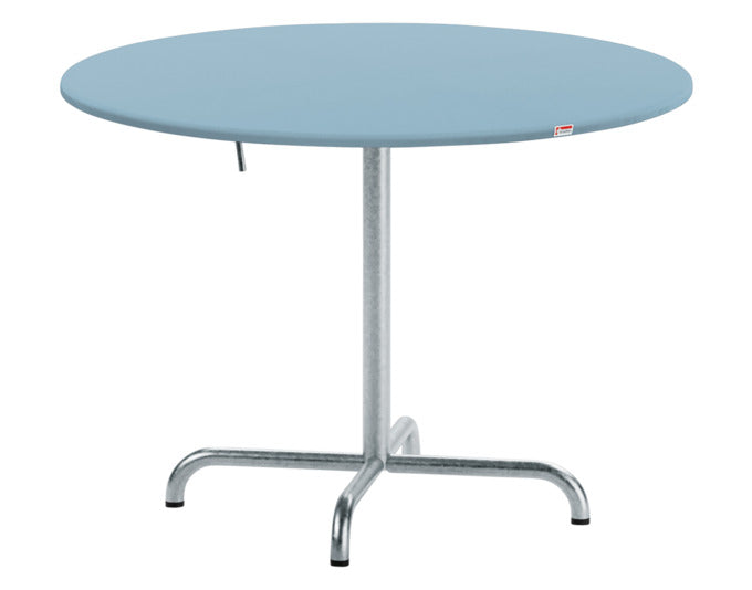 Davos Glasfaser-Gartentisch ø100 klappbar in Pastellblau / Feuerverzinkt präsentiert im Onlineshop von KAQTU Design AG. Gartentisch ist von Schaffner