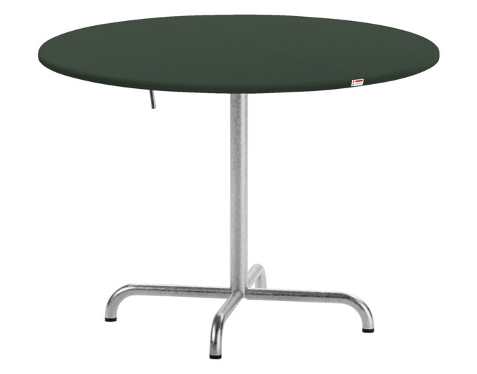 Davos Glasfaser-Gartentisch ø100 klappbar in Tannengrün / Feuerverzinkt präsentiert im Onlineshop von KAQTU Design AG. Gartentisch ist von Schaffner