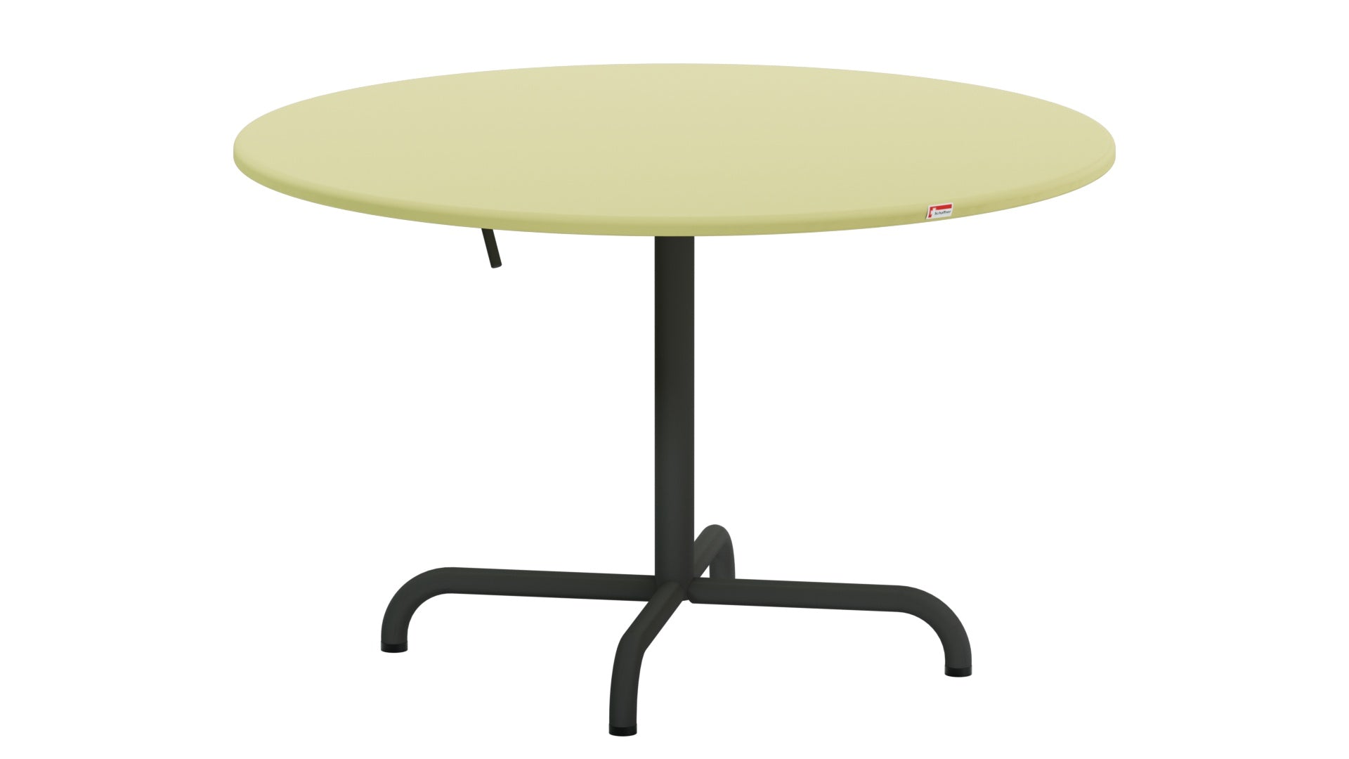 Davos Glasfaser-Salontisch ø100 / 62 klappbar in Buchsbaumgelb präsentiert im Onlineshop von KAQTU Design AG. Gartentisch ist von Schaffner