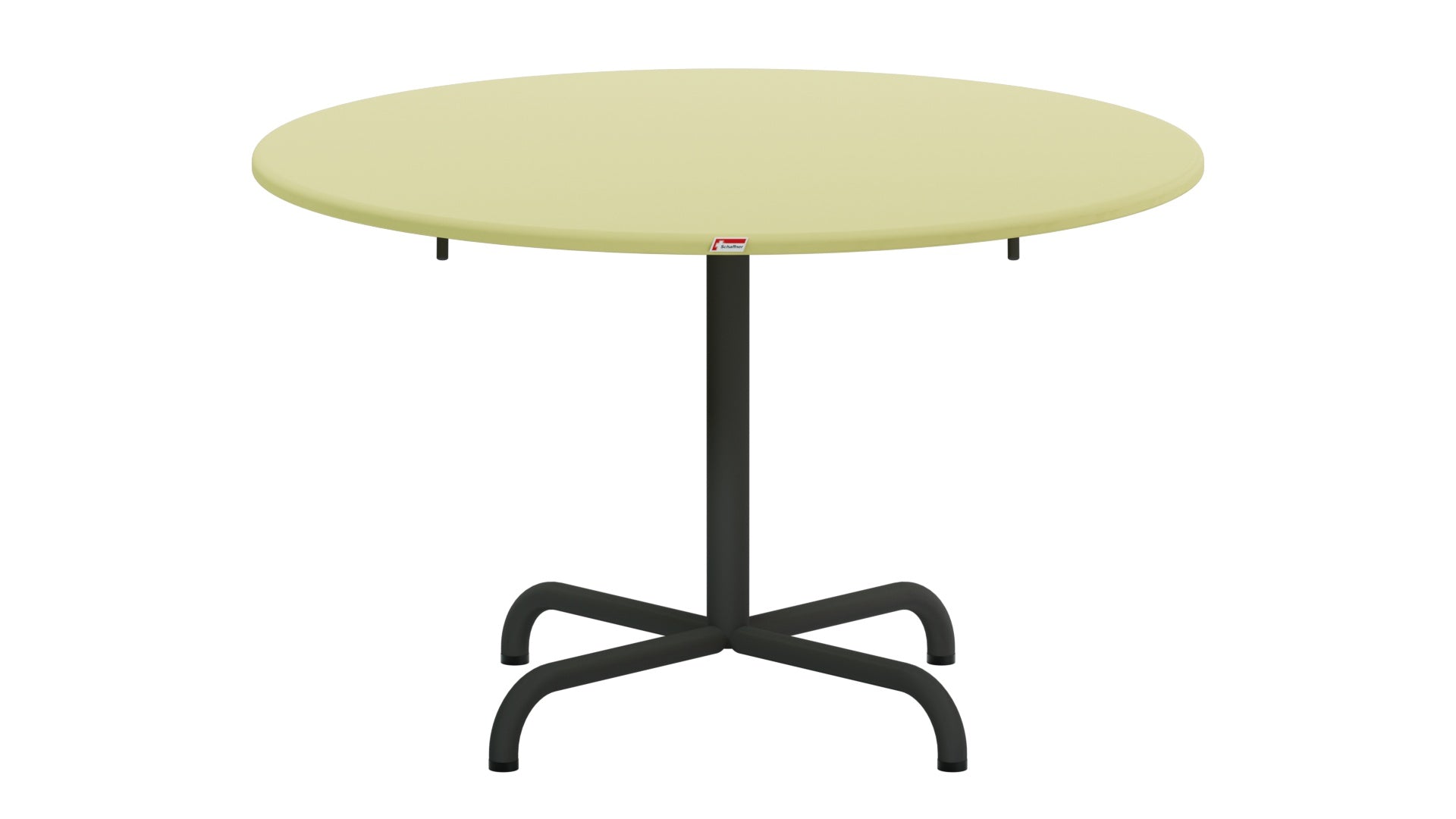 Davos Glasfaser-Salontisch ø100 / 62 klappbar in Buchsbaumgelb präsentiert im Onlineshop von KAQTU Design AG. Gartentisch ist von Schaffner