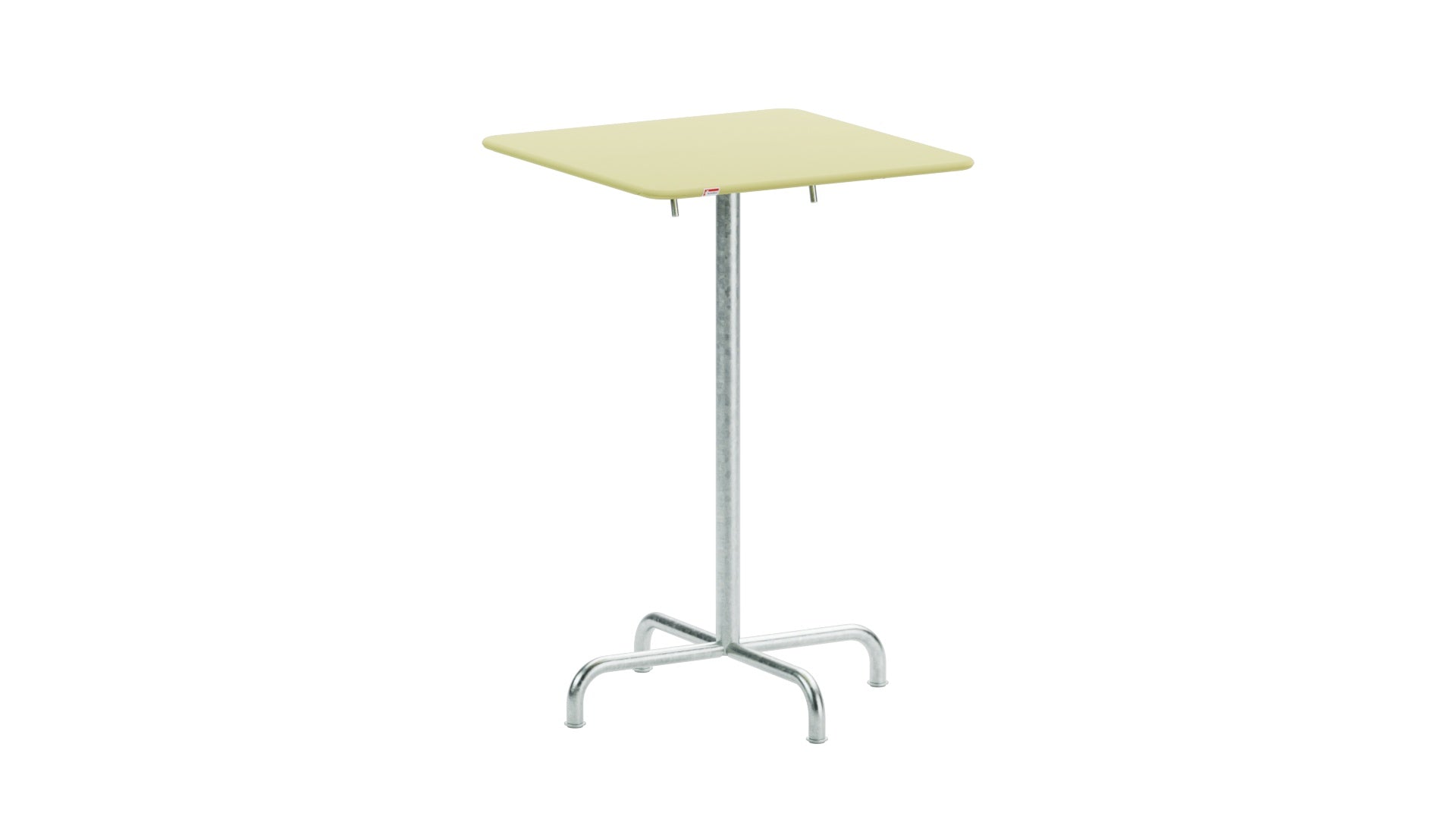 Rigi Metall-Stehtisch Outdoor 70x70 / 110 klappbar in Buchsbaumgelb präsentiert im Onlineshop von KAQTU Design AG. Hochtisch Outdoor ist von Schaffner