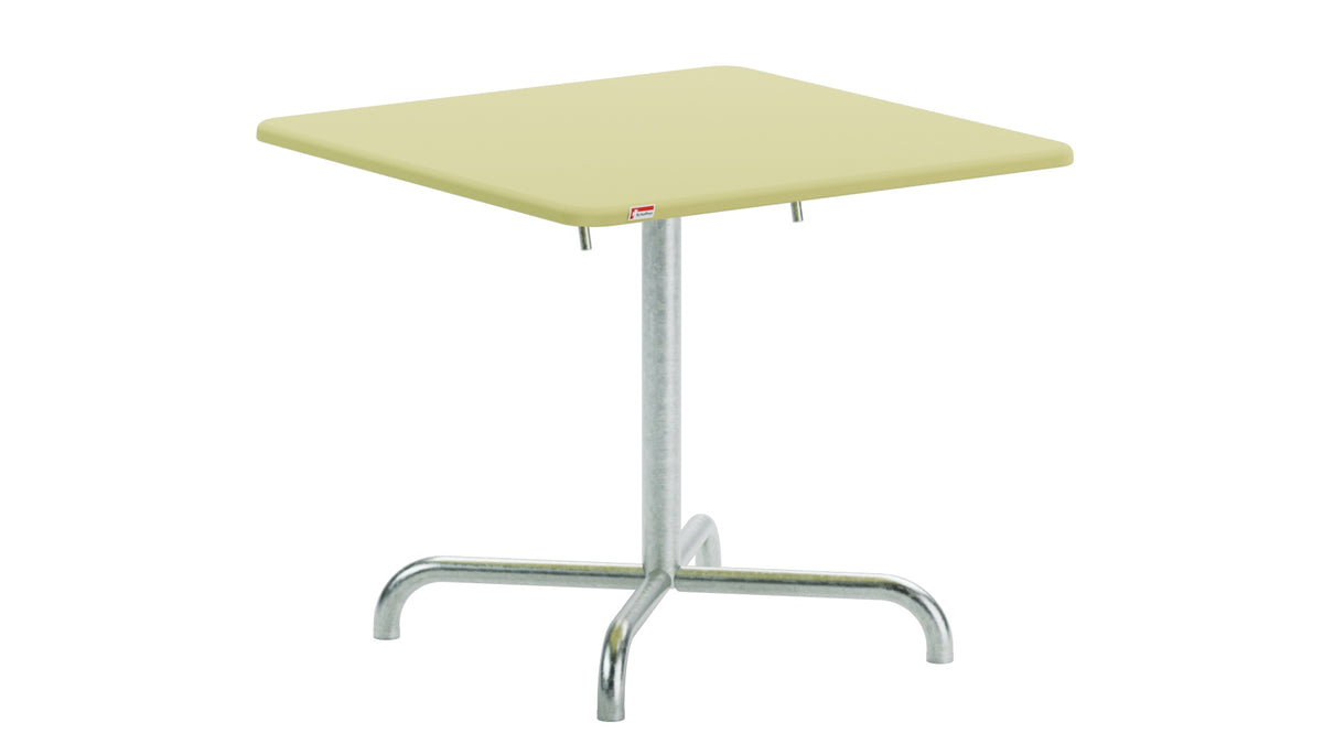 Davos Glasfaser-Salontisch 70x70 / 62 klappbar in Buchsbaumgelb präsentiert im Onlineshop von KAQTU Design AG. Gartentisch ist von Schaffner