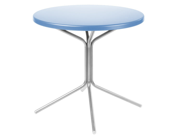 PIX Metall-Beistelltisch Outdoor ø54 / 54 in Pastellblau präsentiert im Onlineshop von KAQTU Design AG. Beistelltisch Outdoor ist von Schaffner