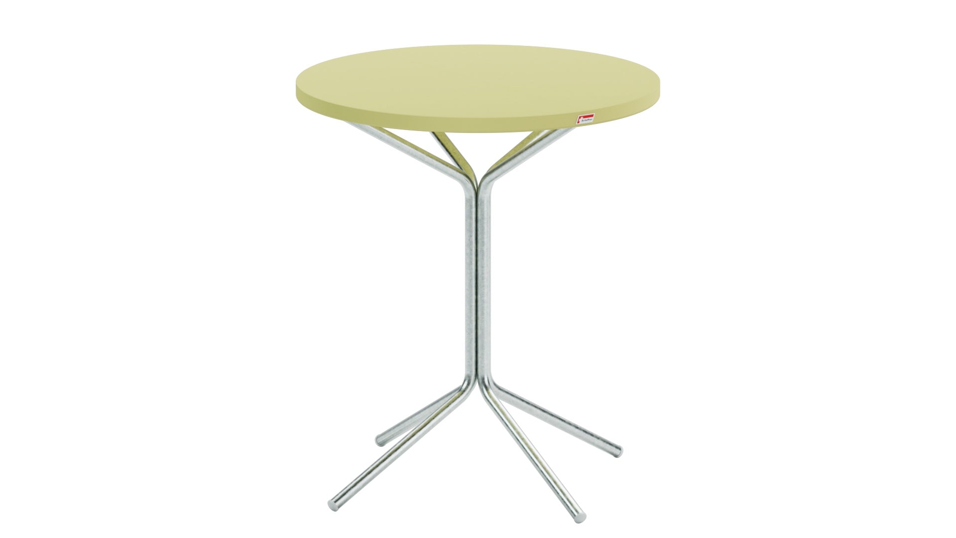 PIX Metall-Gartentisch ø60 / 70 in Buchsbaumgelb präsentiert im Onlineshop von KAQTU Design AG. Gartentisch ist von Schaffner