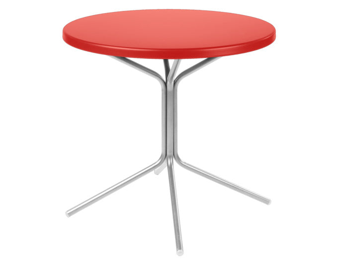 Moderner PIX Metall-Gartentisch ø60/70cm, wetterfest, robust, Schweizer Qualität, outdoor, Balkon, Terrasse, langlebig, leicht montierbar, UV-beständig.