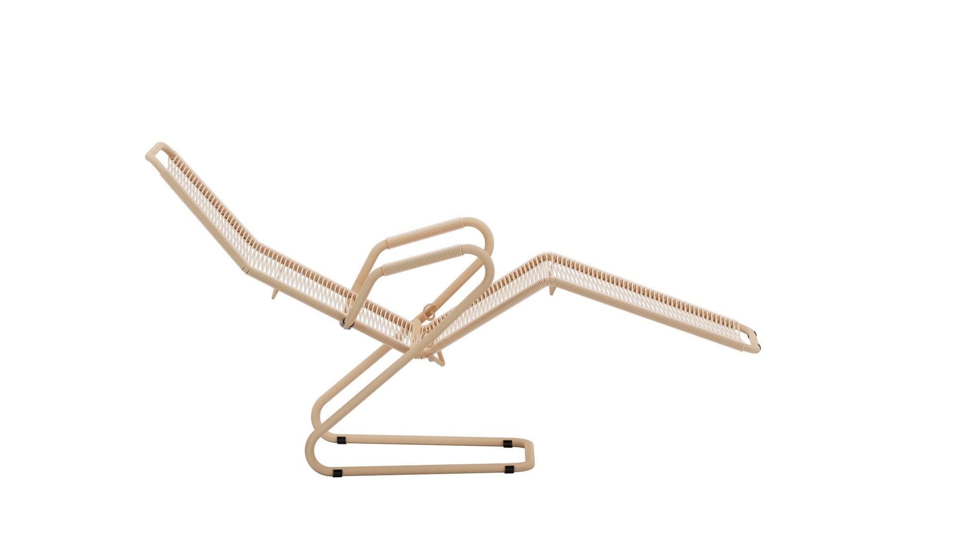 Locarno Spaghetti Liegestuhl in Pastellsand präsentiert im Onlineshop von KAQTU Design AG. Liegestuhl ist von Schaffner