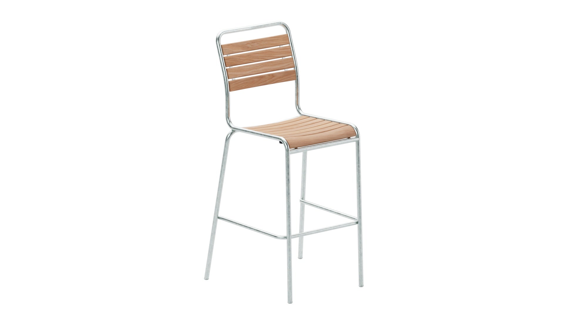 Rigi Holzlatten-Barstuhl ohne Armlehne in Natur geölt präsentiert im Onlineshop von KAQTU Design AG. Outdoor-Barstuhl ist von Schaffner