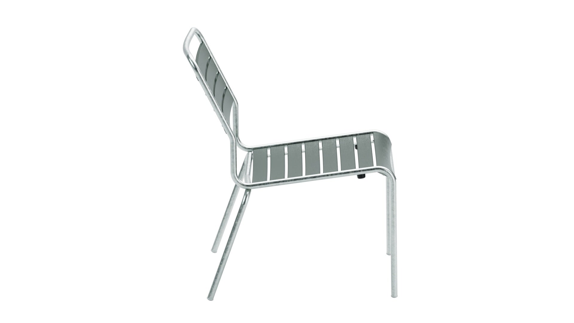 Rigi Holzlatten-Salonsessel ohne Armlehne in Tannengrün / Feuerverzinkt präsentiert im Onlineshop von KAQTU Design AG. Outdoor-Sessel ist von Schaffner