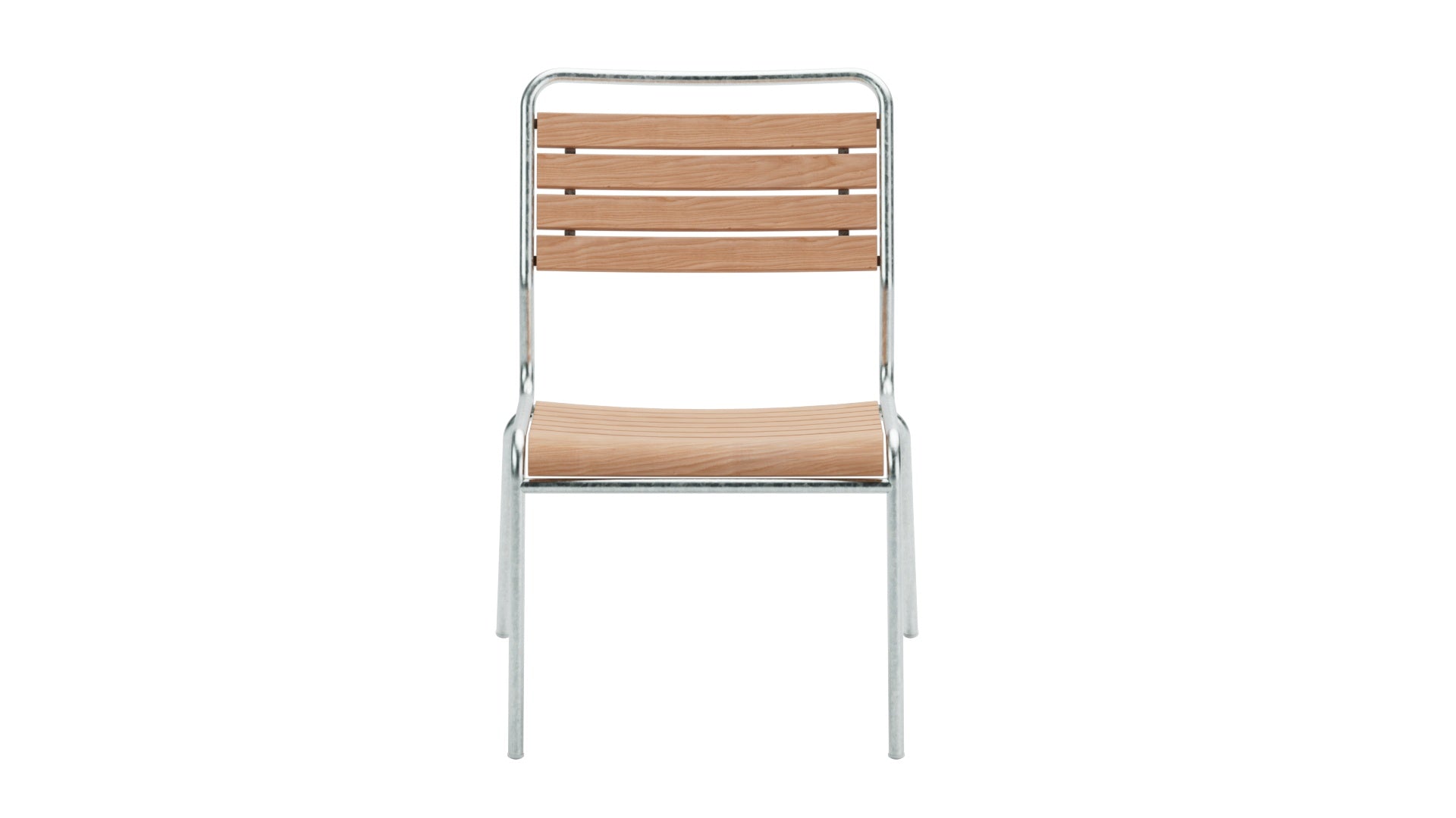 Stylischer Rigi Holzlatten-Salonsessel ohne Armlehnen, ideal für entspannte Stunden im Freien, aus robustem Schweizer Eschenholz.