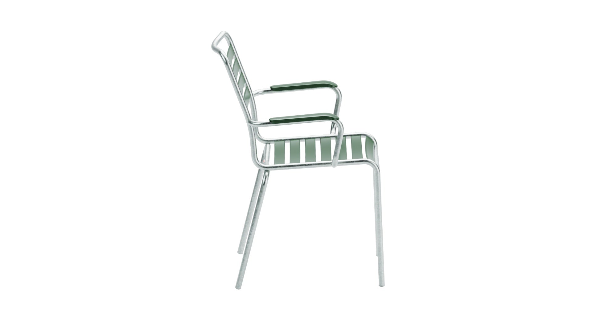 Rigi Lättli-Gartenstuhl mit Armlehne in Tannengrün präsentiert im Onlineshop von KAQTU Design AG. Gartenstuhl mit Armlehnen ist von Schaffner