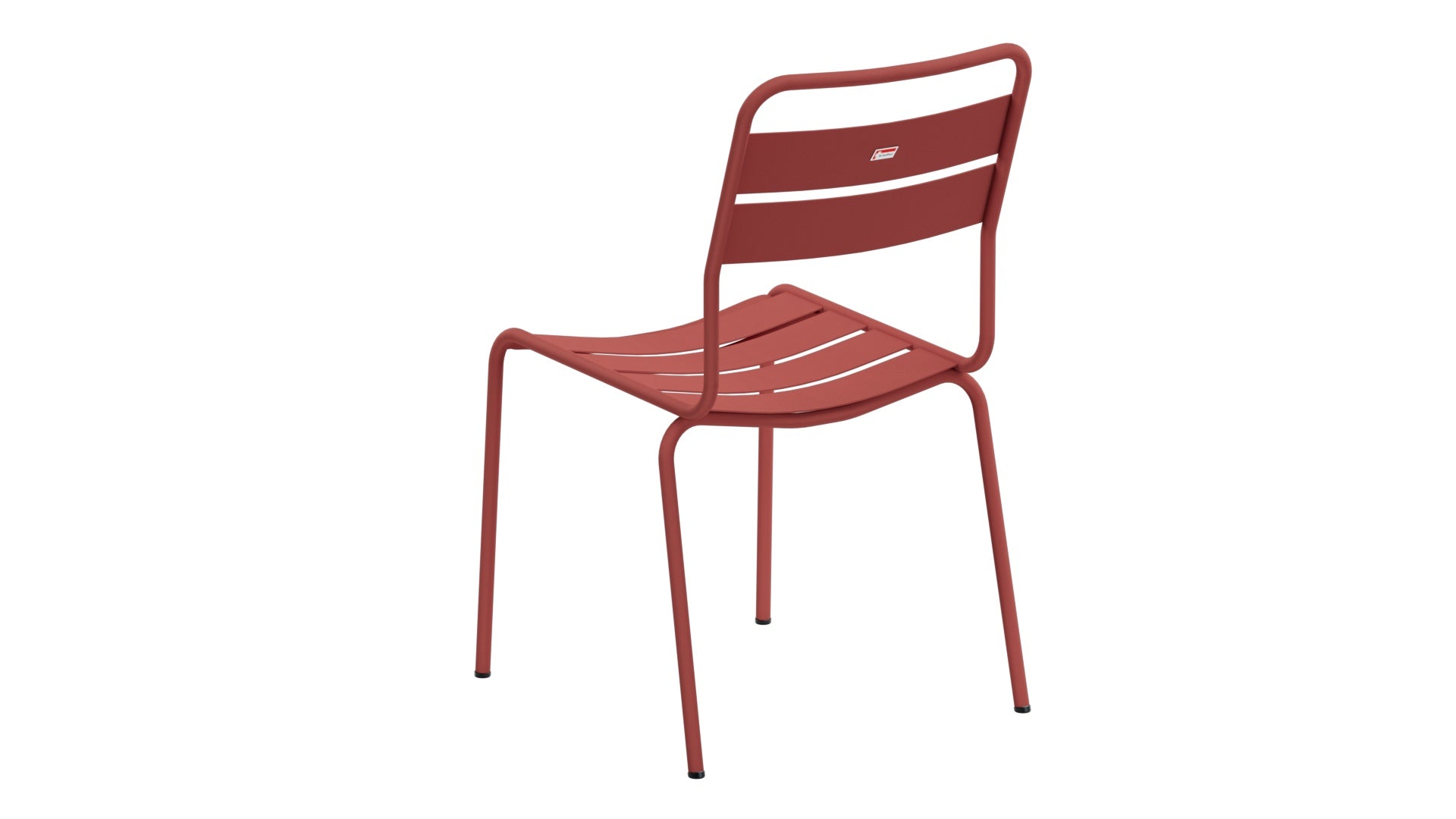 Robuster Glarus Metall-Gartenstuhl ohne Armlehne, wetterfest, UV-beständig, langlebig, Schweizer Qualität, pflegeleicht, perfekt für Garten, Terrasse & Gastronomie.