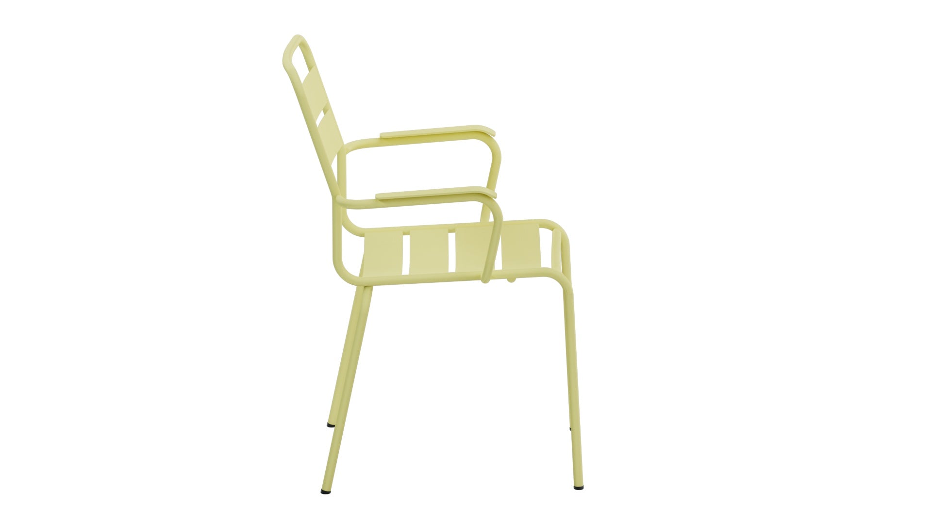 Glarus Ganzmetall-Gartenstuhl mit Armlehne aus verzinktem Stahl, wetterfest, UV-beständig, langlebig, Swiss Made, elegantes Design, pflegeleicht für Garten, Terrasse und Gastronomie.