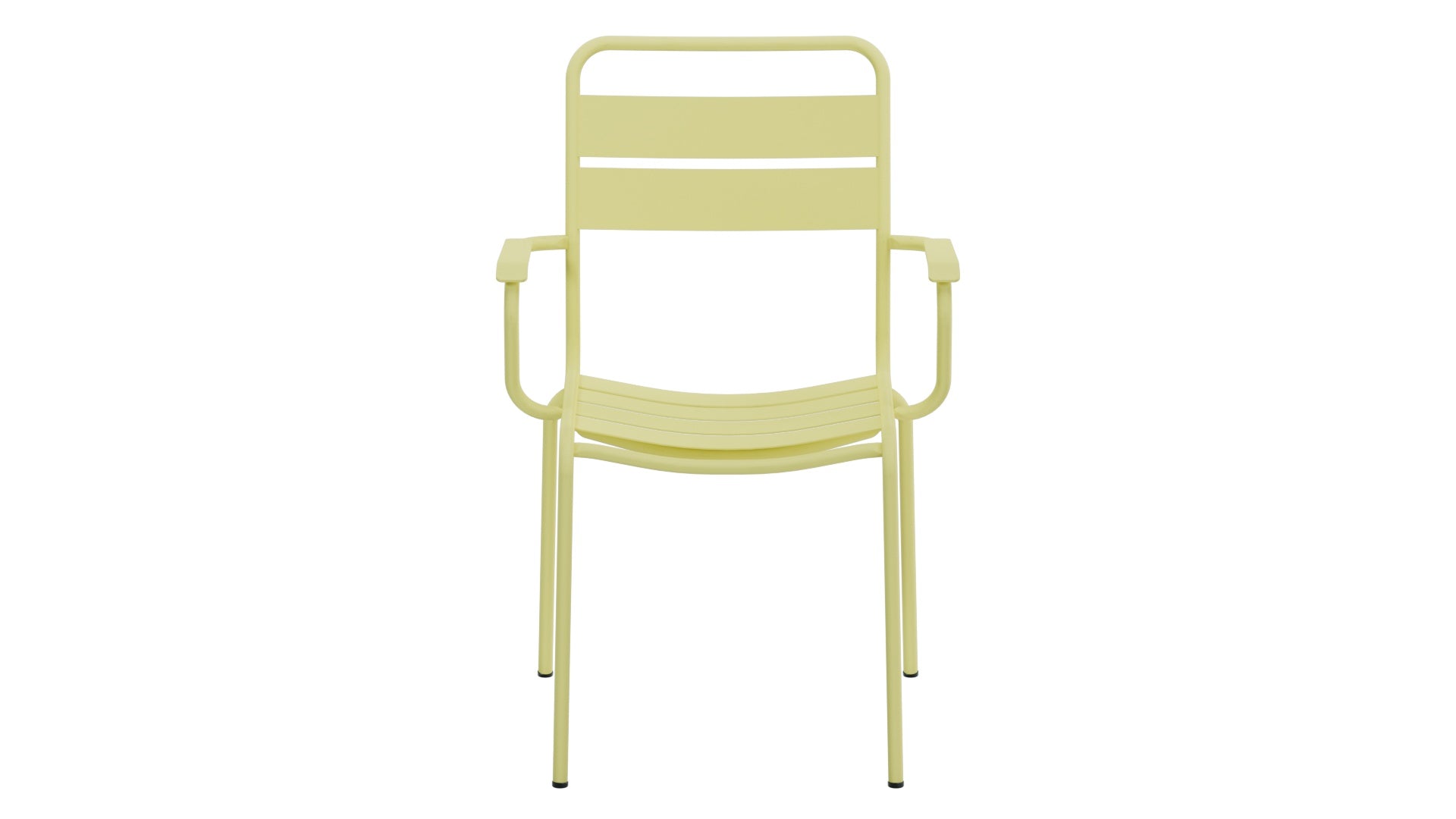 Glarus Ganzmetall-Gartenstuhl mit Armlehne aus verzinktem Stahl, wetterfest, UV-beständig, langlebig, Swiss Made, elegantes Design, pflegeleicht für Garten, Terrasse und Gastronomie.