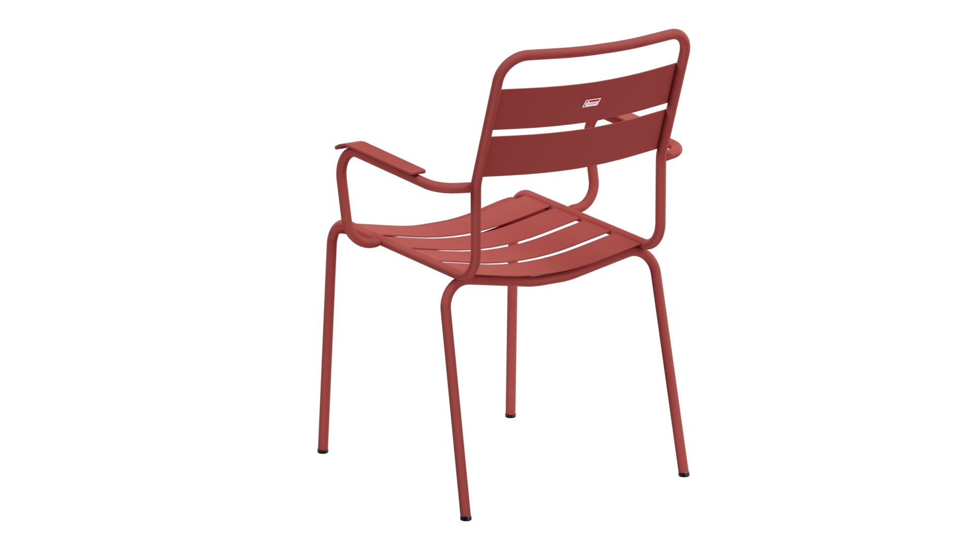 Robuster Glarus Ganzmetall-Gartenstuhl mit Armlehne aus verzinktem Stahl, wetterfest, UV-beständig, in verschiedenen Farben, perfekt für Garten, Terrasse und Gastronomie.