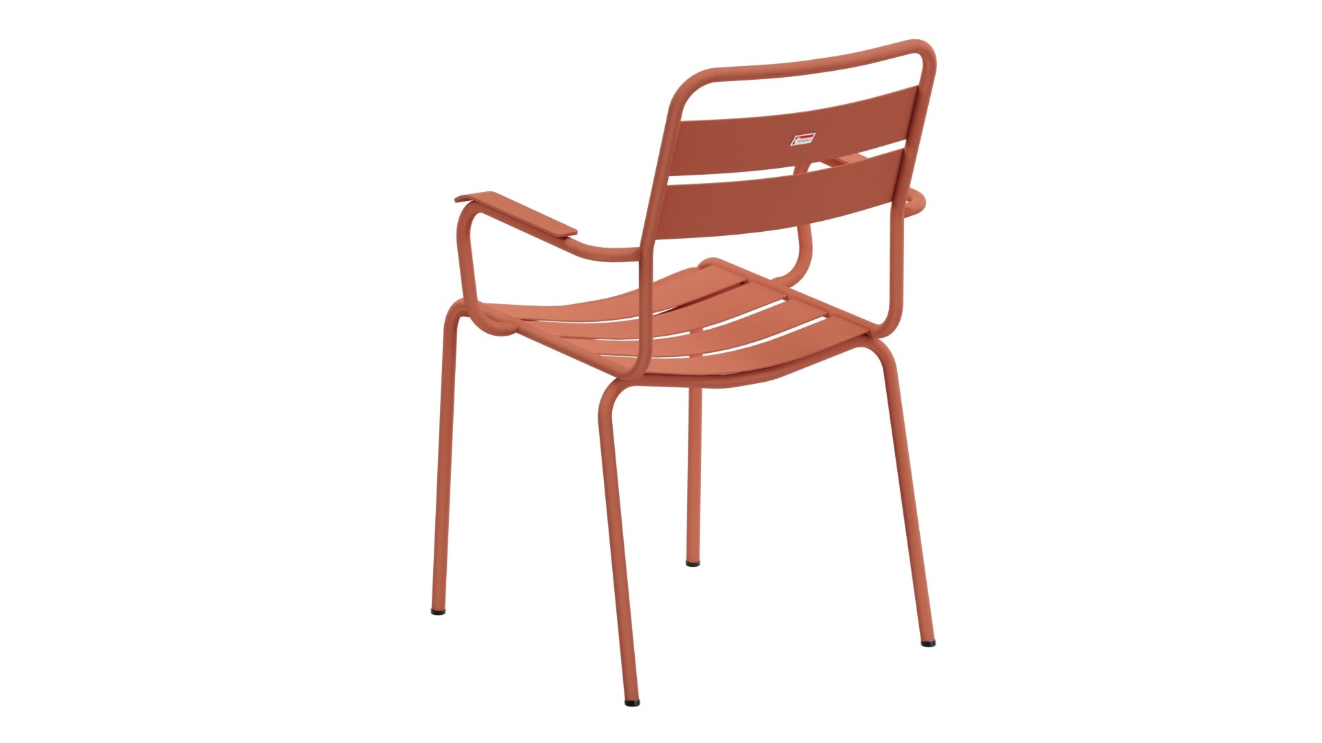 Glarus Ganzmetall-Gartenstuhl mit Armlehne aus verzinktem Stahl, wetterfest, UV-beständig, langlebig, Swiss Made, elegantes Design, pflegeleicht für Garten, Terrasse und Gastronomie.