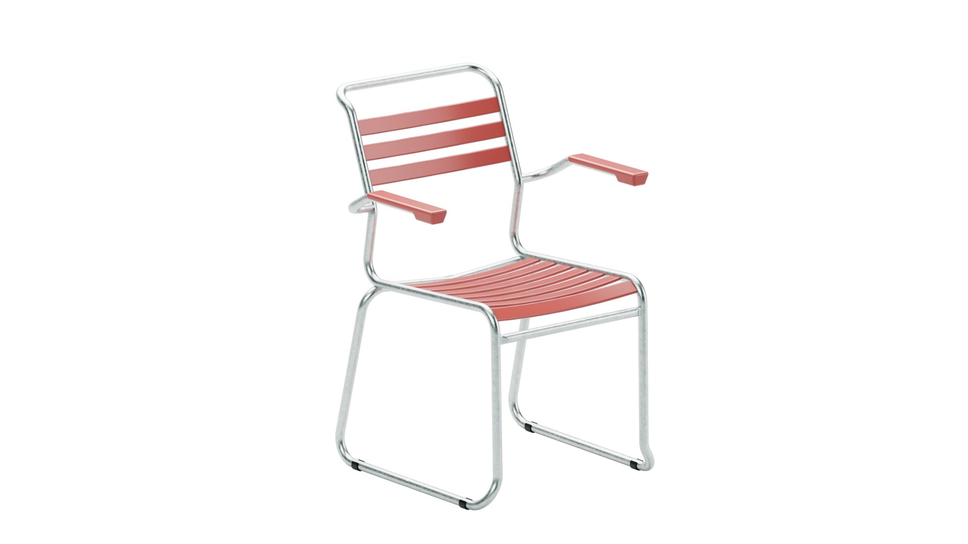 Säntis Lättli-Gartenstuhl mit Armlehne Kufen in Ahornrot präsentiert im Onlineshop von KAQTU Design AG. Gartenstuhl mit Armlehnen ist von Schaffner