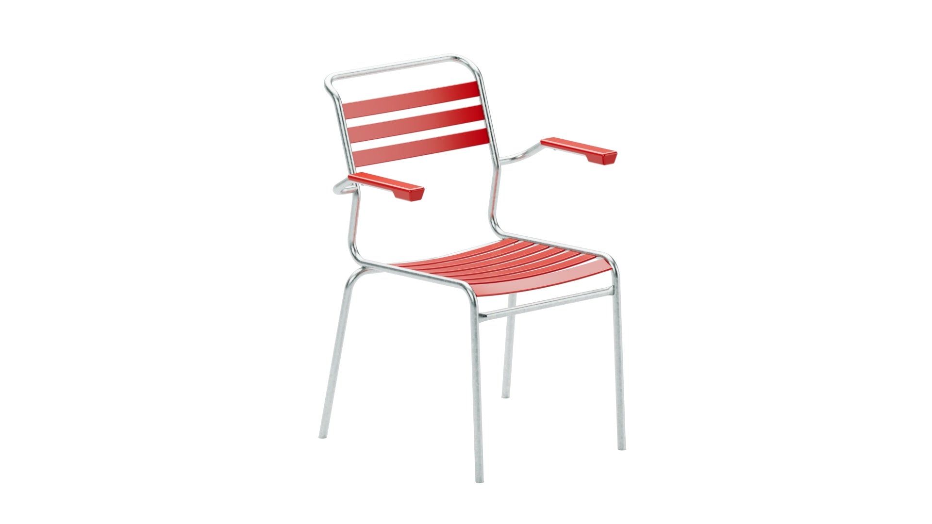 Säntis Lättli-Gartenstuhl mit Armlehne in Rot präsentiert im Onlineshop von KAQTU Design AG. Gartenstuhl mit Armlehnen ist von Schaffner