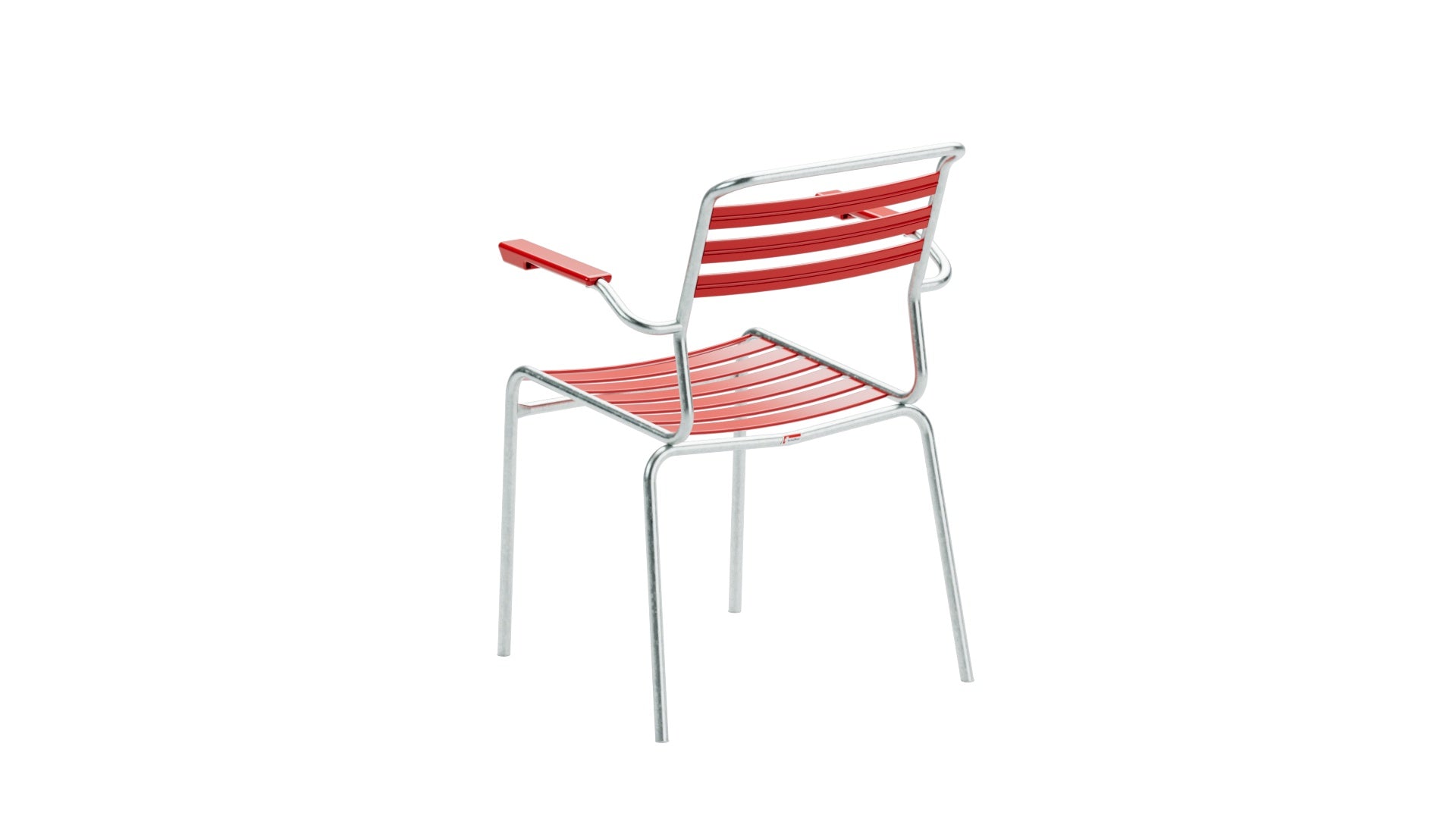 Säntis Lättli-Gartenstuhl mit Armlehne in Rot präsentiert im Onlineshop von KAQTU Design AG. Gartenstuhl mit Armlehnen ist von Schaffner