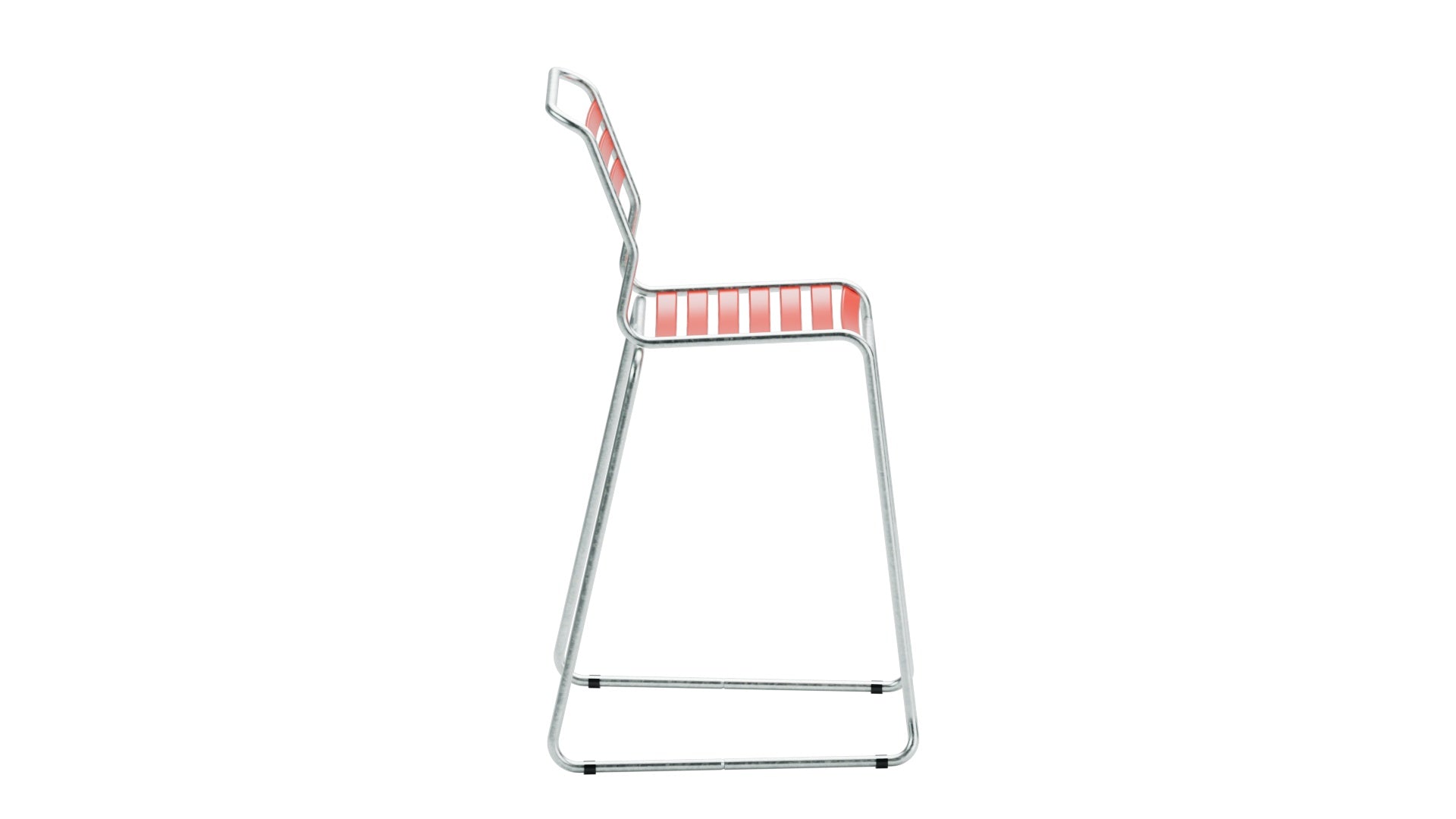 Säntis Lättli-Barstuhl ohne Armlehne Kufen in Rot präsentiert im Onlineshop von KAQTU Design AG. Outdoor-Barstuhl ist von Schaffner