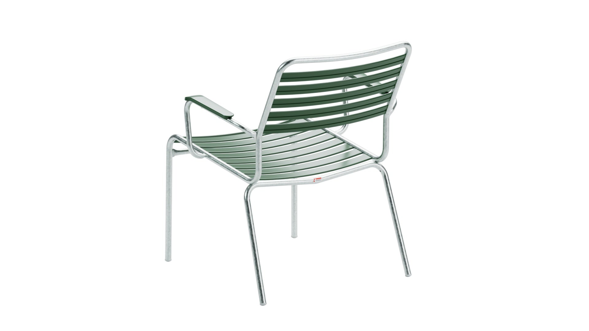 Rigi Lättli-Salonsessel mit Armlehne in Tannengrün präsentiert im Onlineshop von KAQTU Design AG. Gartenstuhl mit Armlehnen ist von Schaffner
