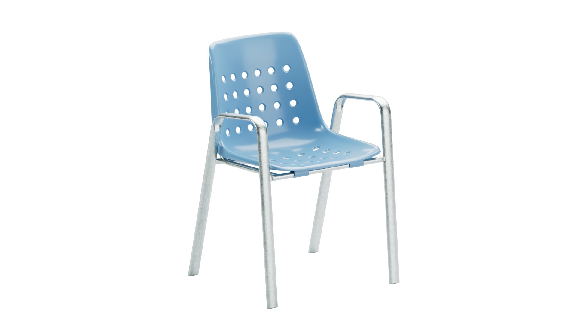 Bermuda Schalen-Gartenstuhl mit Armlehne rundoval in Pastellblau präsentiert im Onlineshop von KAQTU Design AG. Gartenstuhl mit Armlehnen ist von Schaffner