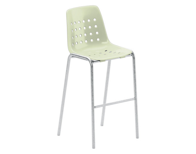 Bermuda Schalen-Barstuhl ohne Armlehne in Pastellgrün / Feuerverzinkt präsentiert im Onlineshop von KAQTU Design AG. Outdoor-Barstuhl ist von Schaffner