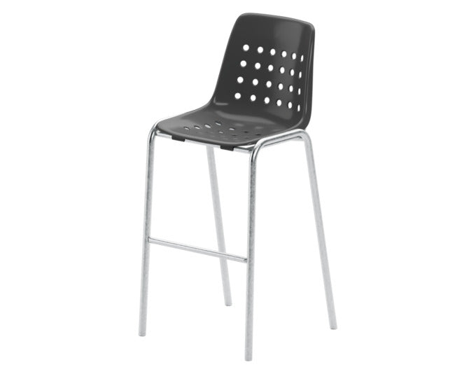 Bermuda Schalen-Barstuhl ohne Armlehne in Anthrazit präsentiert im Onlineshop von KAQTU Design AG. Outdoor-Barstuhl ist von Schaffner