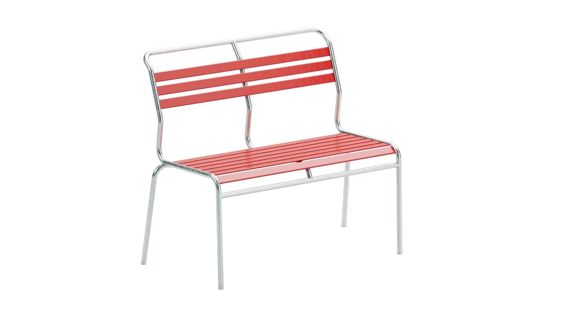 Säntis Lättli-2er Gartenbank ohne Armlehne in Rot präsentiert im Onlineshop von KAQTU Design AG. Gartenbank ist von Schaffner