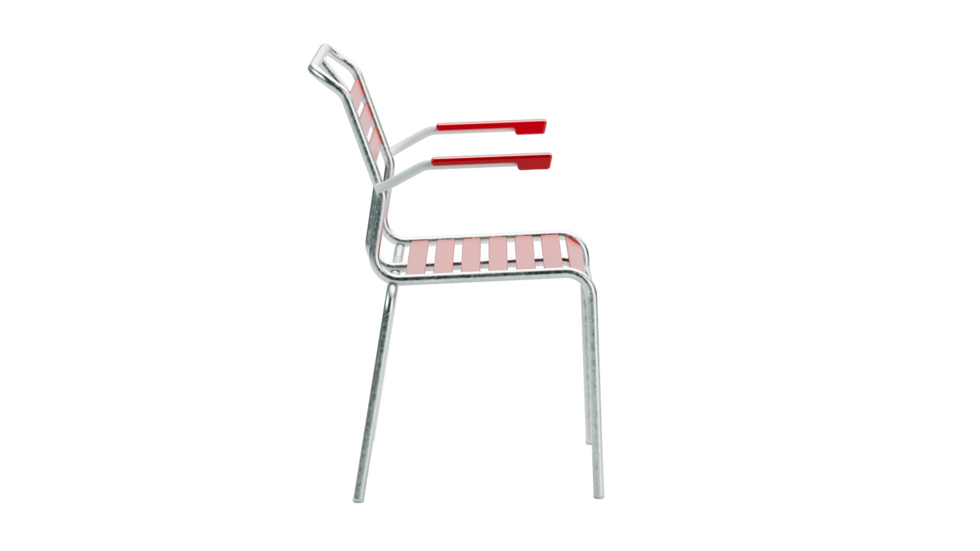 Säntis Lättli-2er Gartenbank mit Armlehne in Rot präsentiert im Onlineshop von KAQTU Design AG. Gartenbank ist von Schaffner