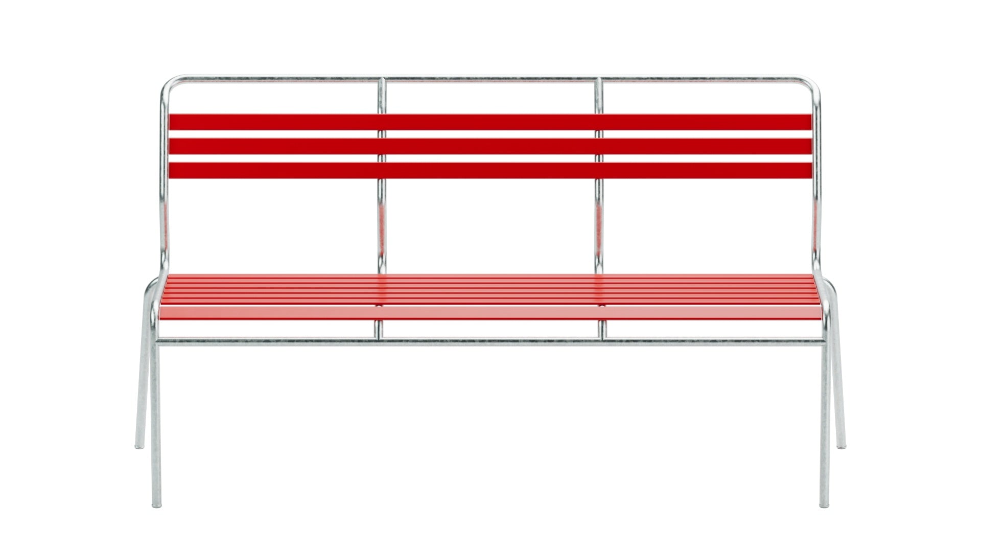Säntis Lättli-3er Gartenbank ohne Armlehne in Rot präsentiert im Onlineshop von KAQTU Design AG. Gartenbank ist von Schaffner