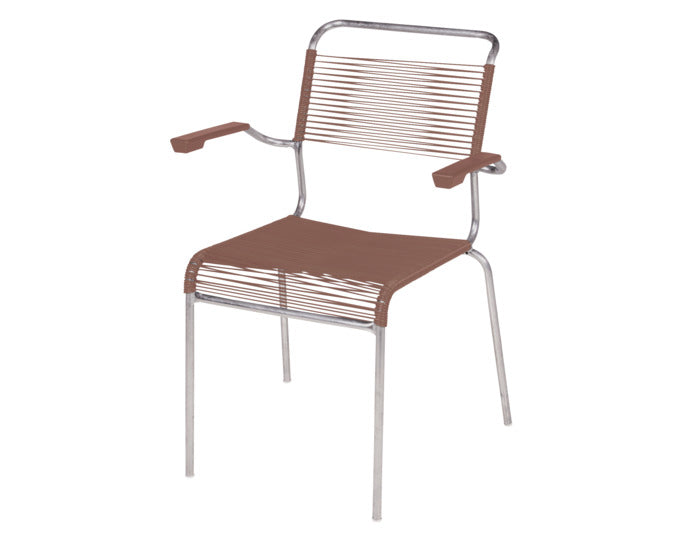 Säntis Spaghetti Stuhl mit Armlehne: Elegantes Design trifft auf Funktionalität. Ideal für deinen Garten, wetterfest und vielseitig kombinierbar.