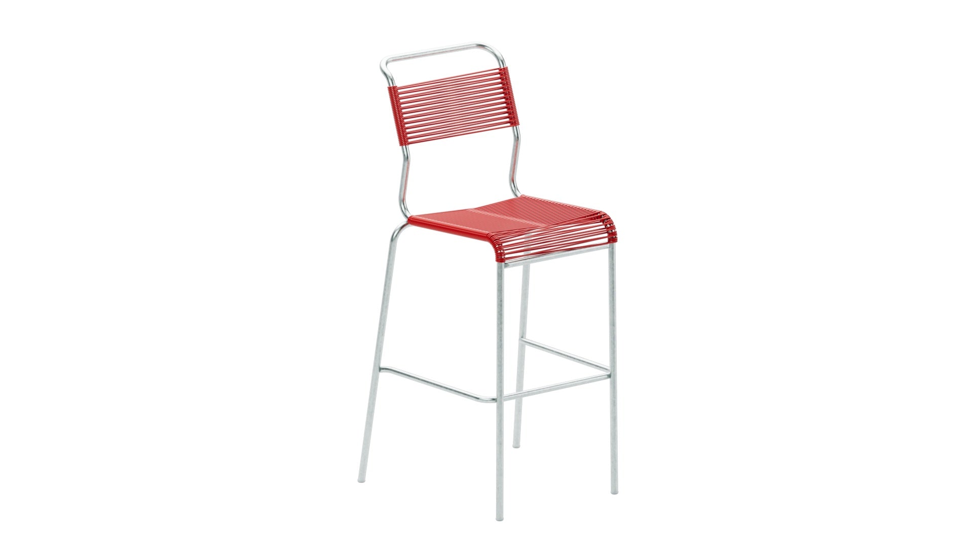 Säntis Spaghetti-Barstuhl Outdoor ohne Armlehne in Rot präsentiert im Onlineshop von KAQTU Design AG. Outdoor-Barstuhl ist von Schaffner